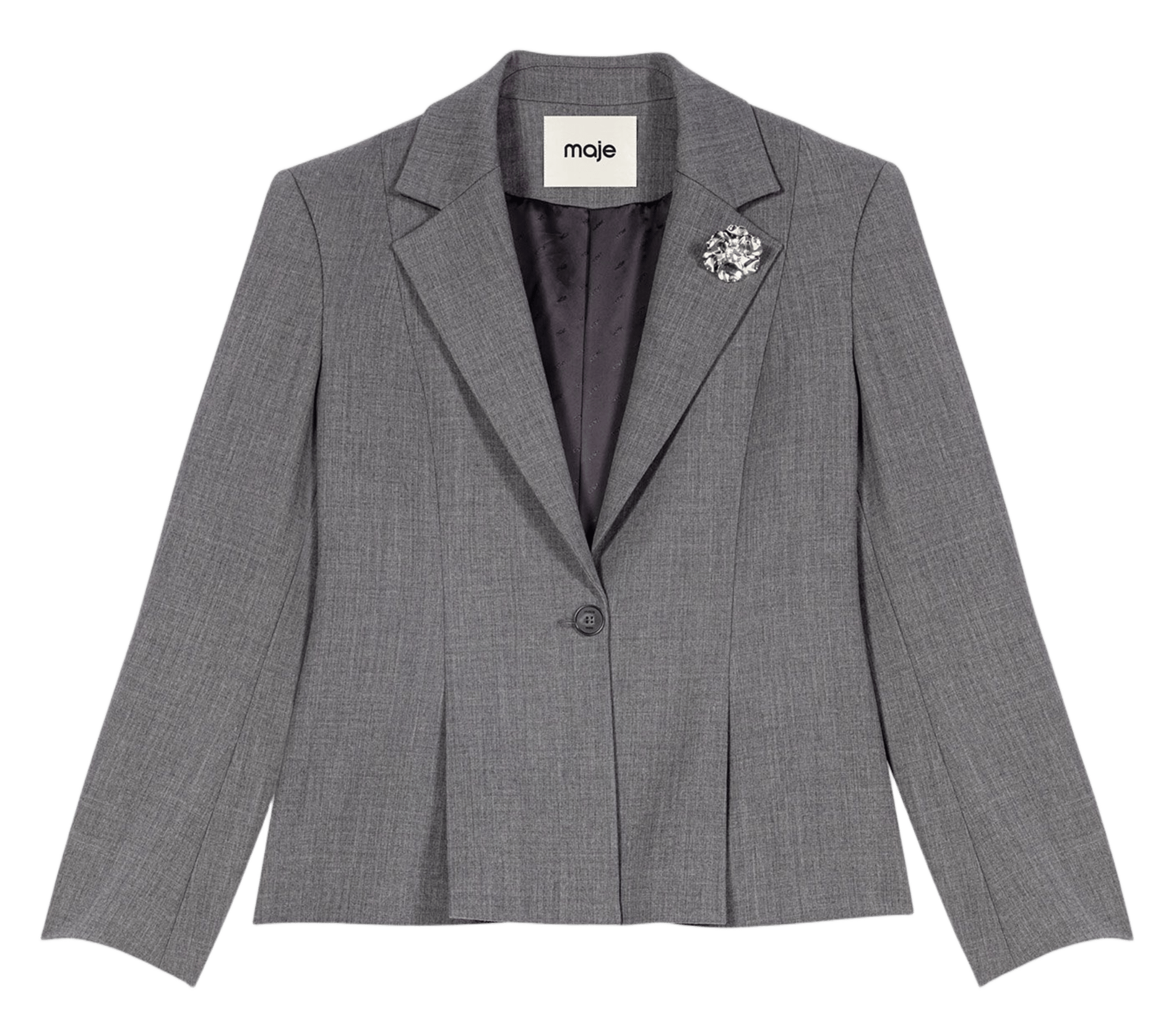Veste de tailleur cintrée MAJE Gris