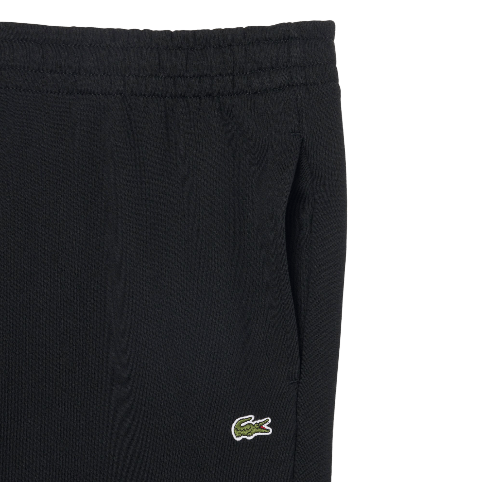 Tapered solid color cotton joggers LACOSTE Black