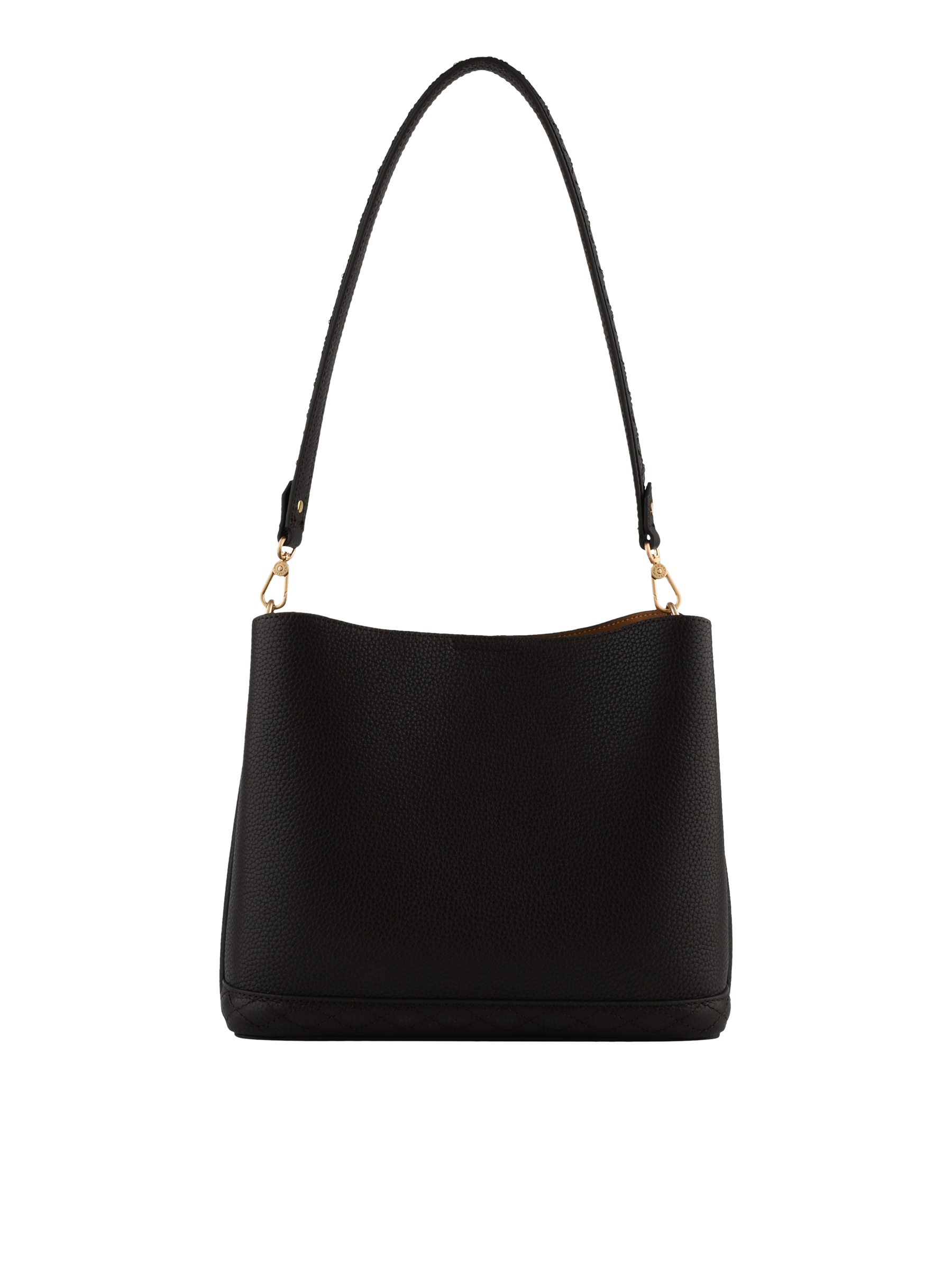 Sac porté épaule en cuir de vachette façon daim POURCHET Marron