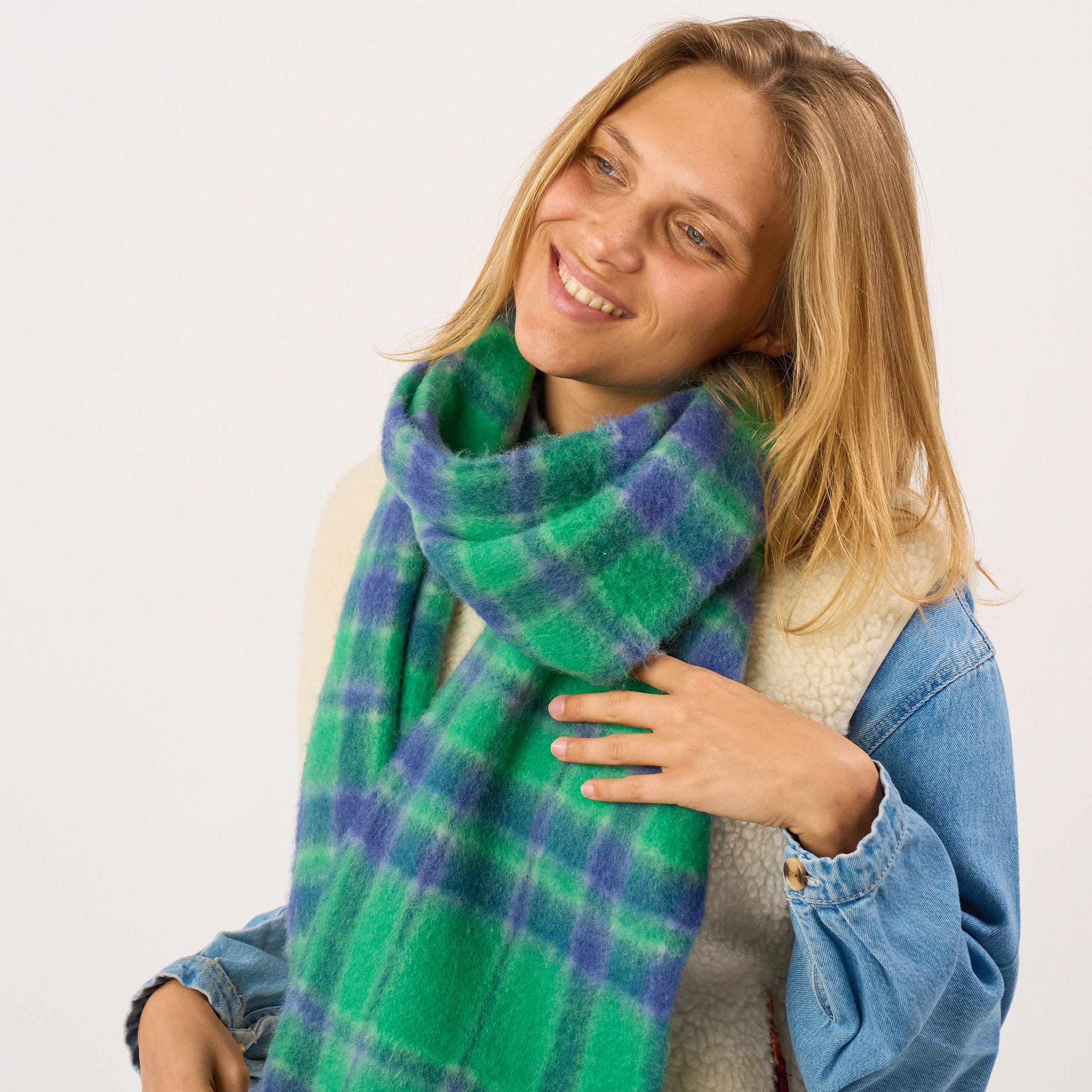 Regular wool scarf BILLYBELT Blue