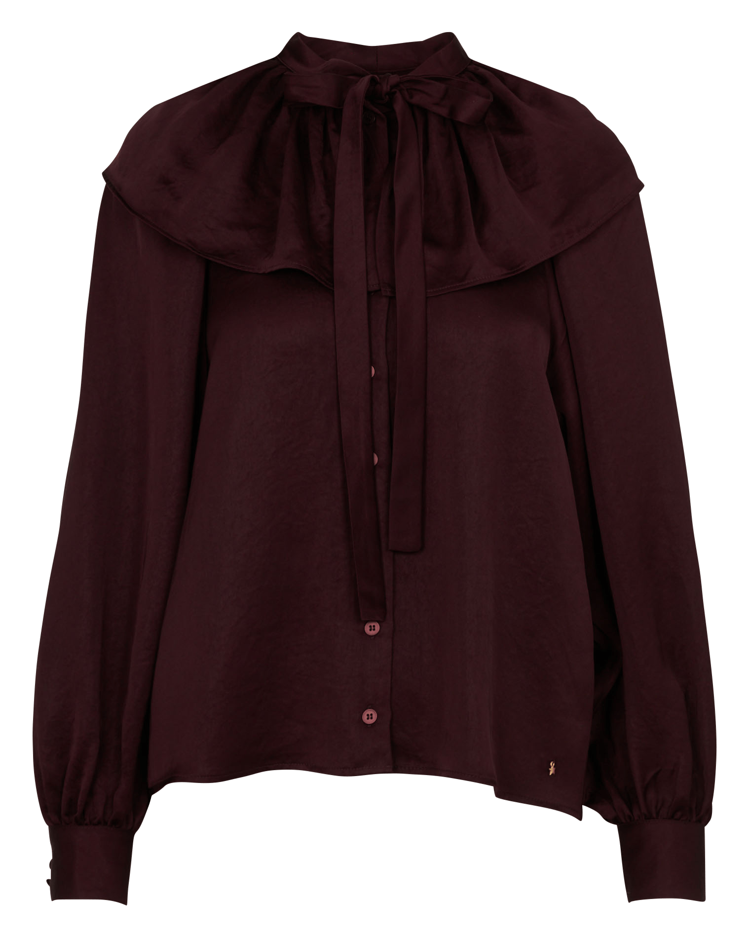 Satijnen blouse met knoopsluiting DES PETITS HAUTS Violet