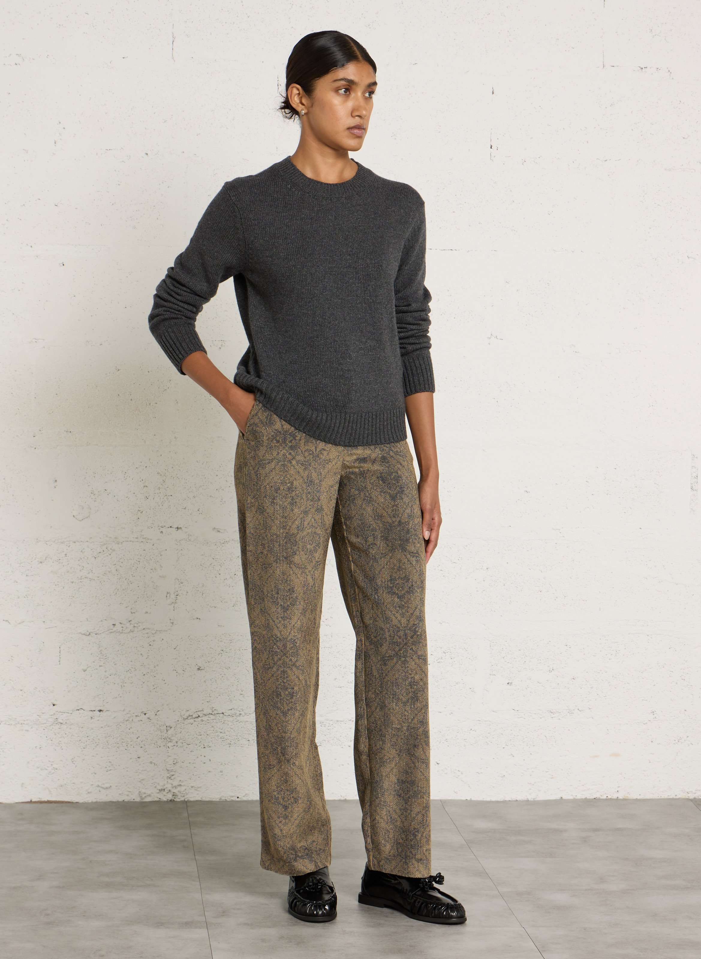 Pull droit col rond MOMONI Gris