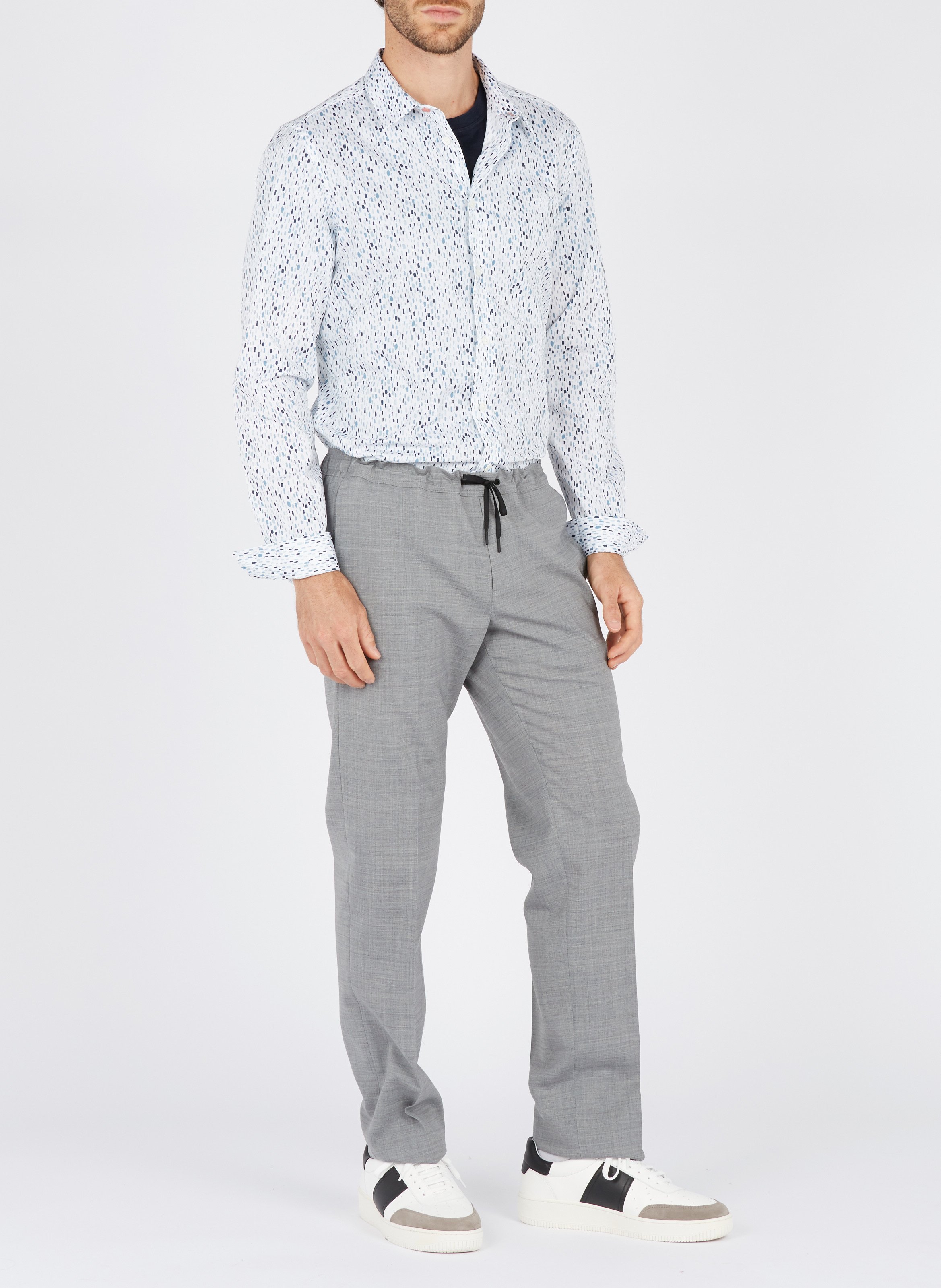 Tee-shirt col rond regular-fit en lin SANDRO Bleu