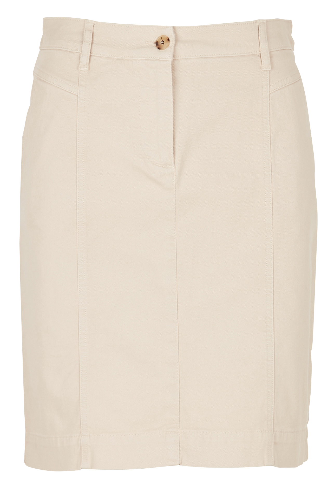 Halflange rok van katoenmix Beige