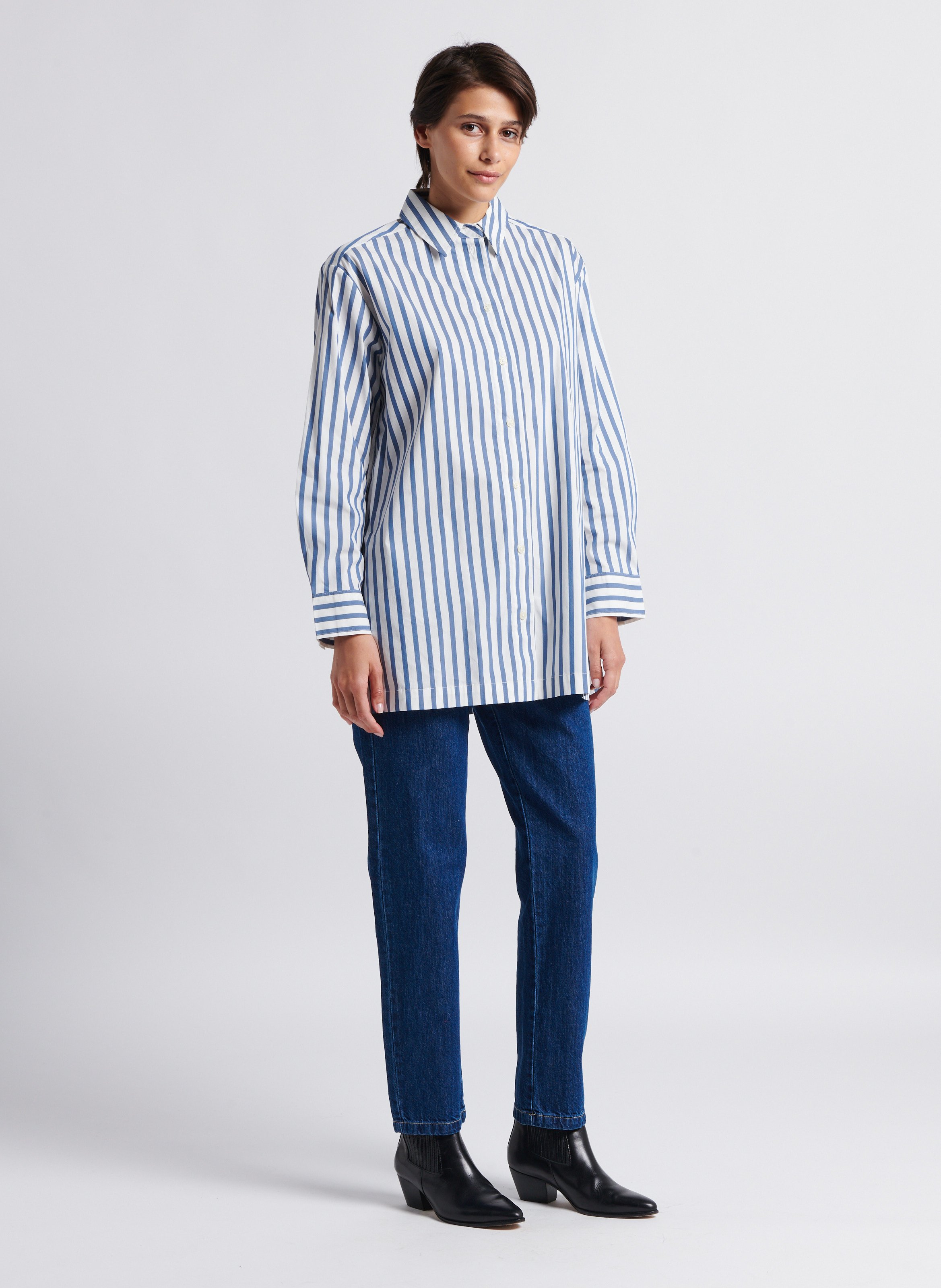 Mom-fit jeans met hoge taille en gelaagd effect Bruin