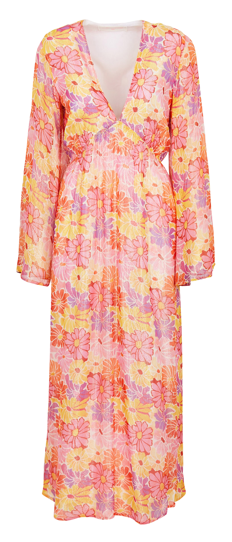 Robe longue imprimée à fils métallisés  SUNDRESS Multicolore