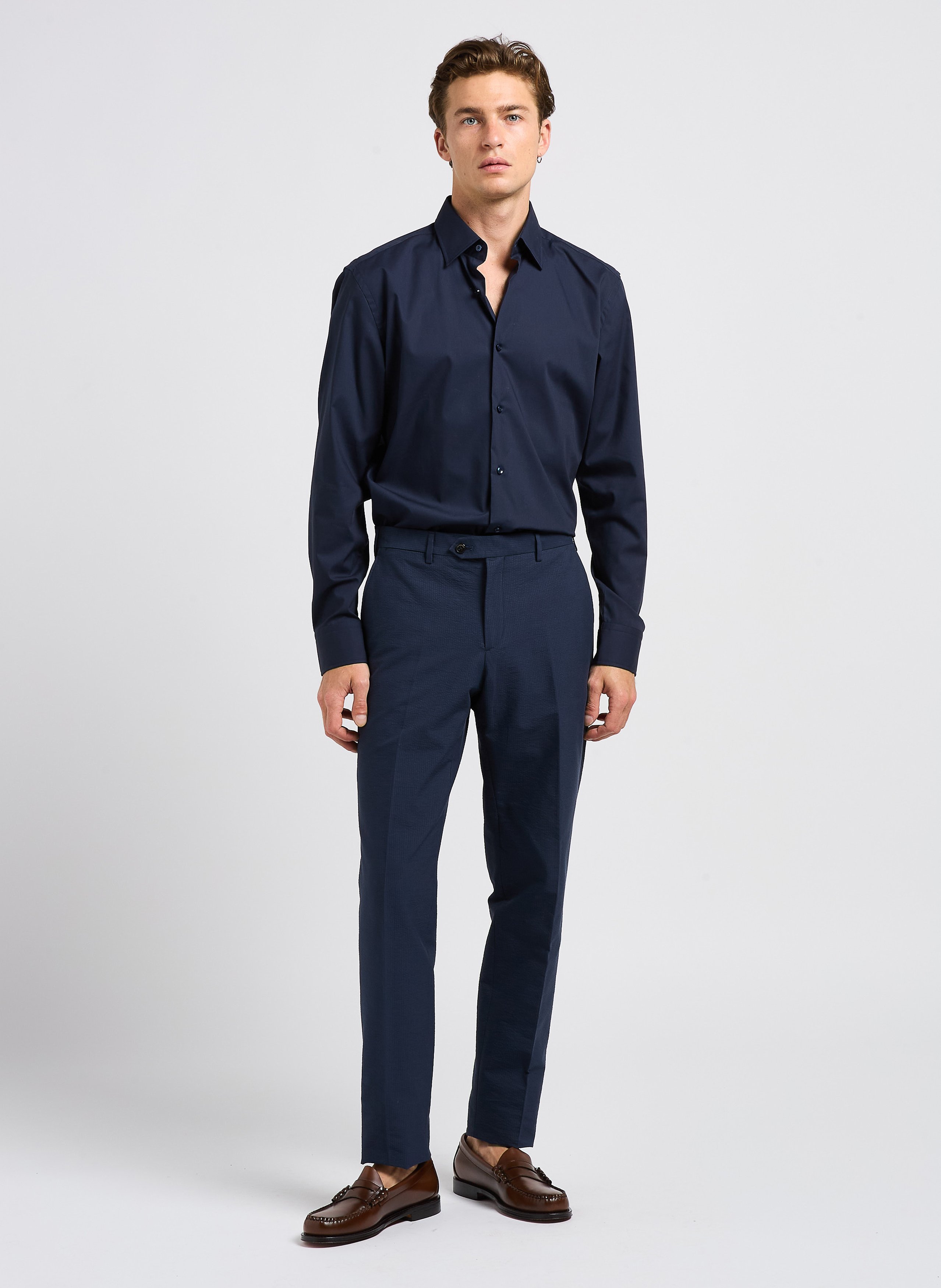 Slim-fit cotton-blend shirt BOSS Blue