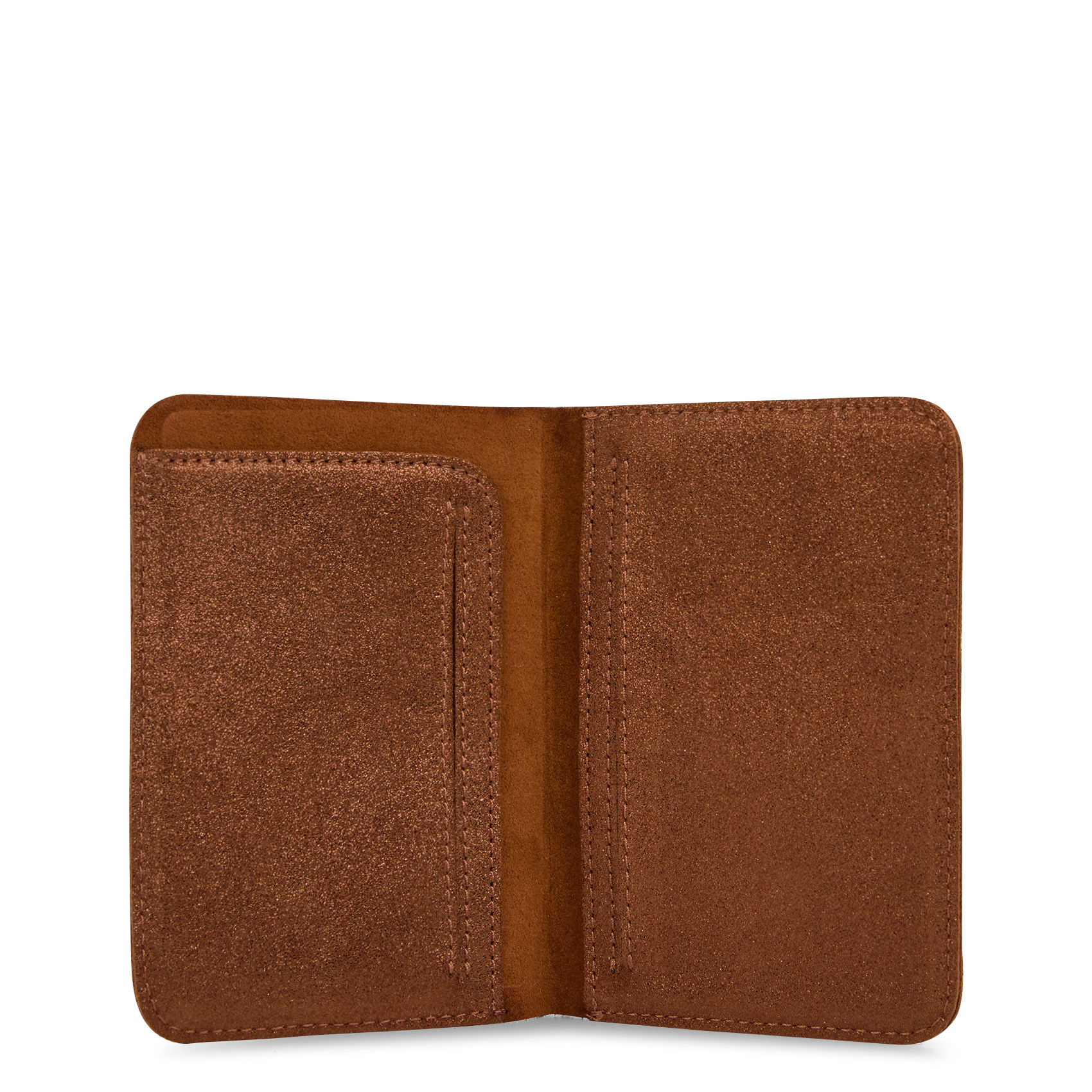 Glanzende, leren portefeuille MILA LOUISE Bruin