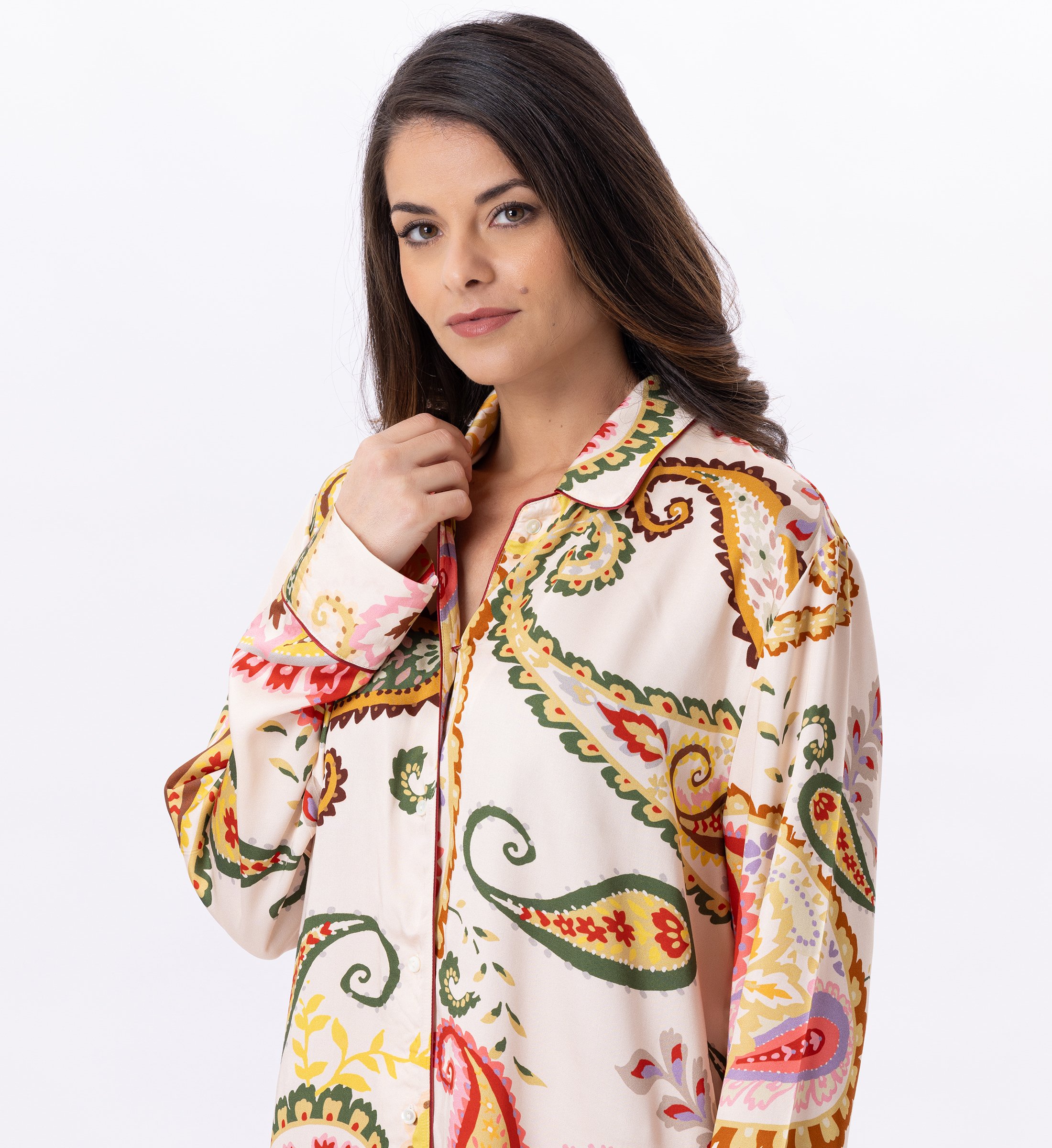 Buttoned viscose nightgown LE CHAT Multicolored