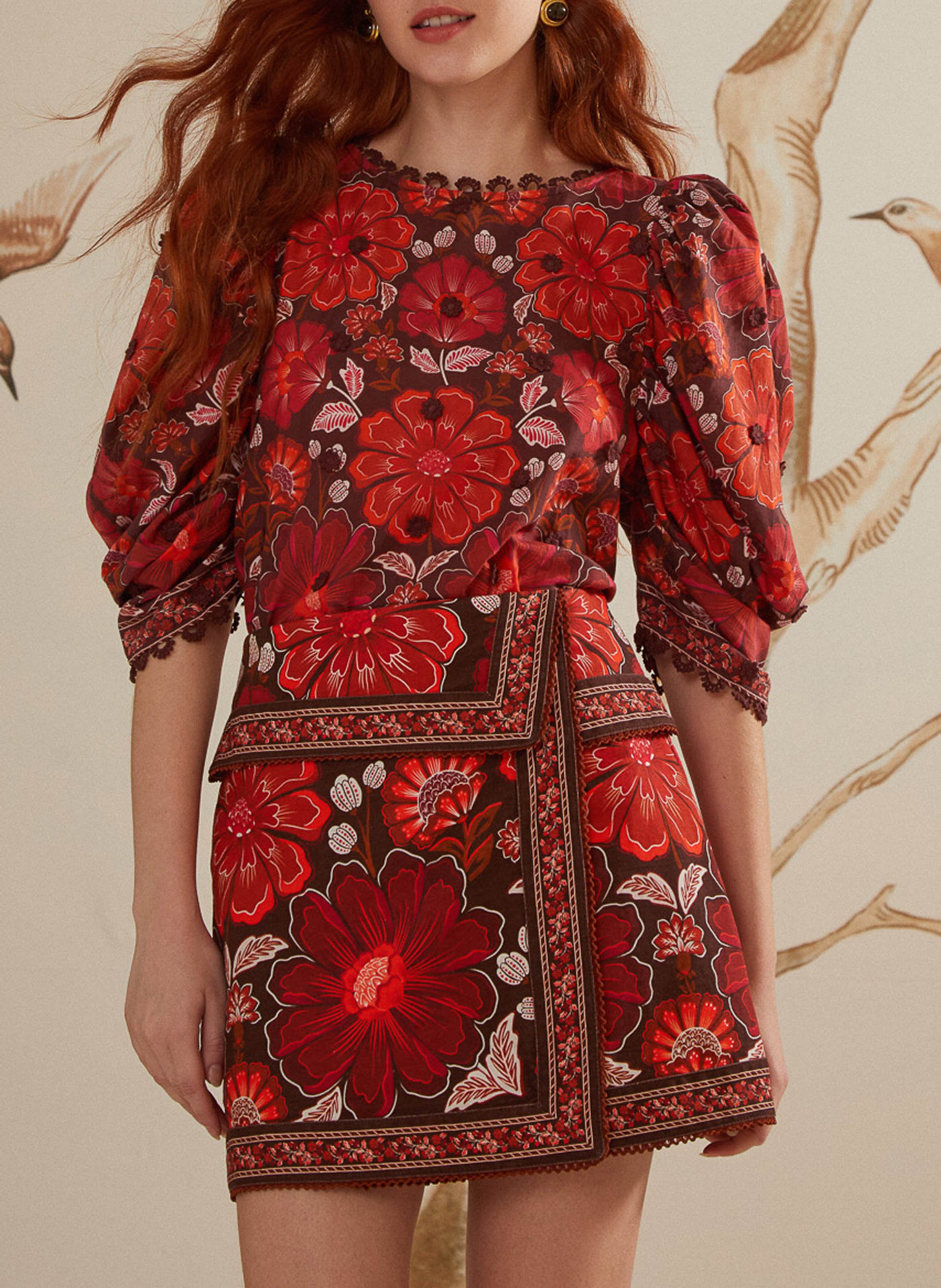 Tapestry skirt FARM RIO Brown