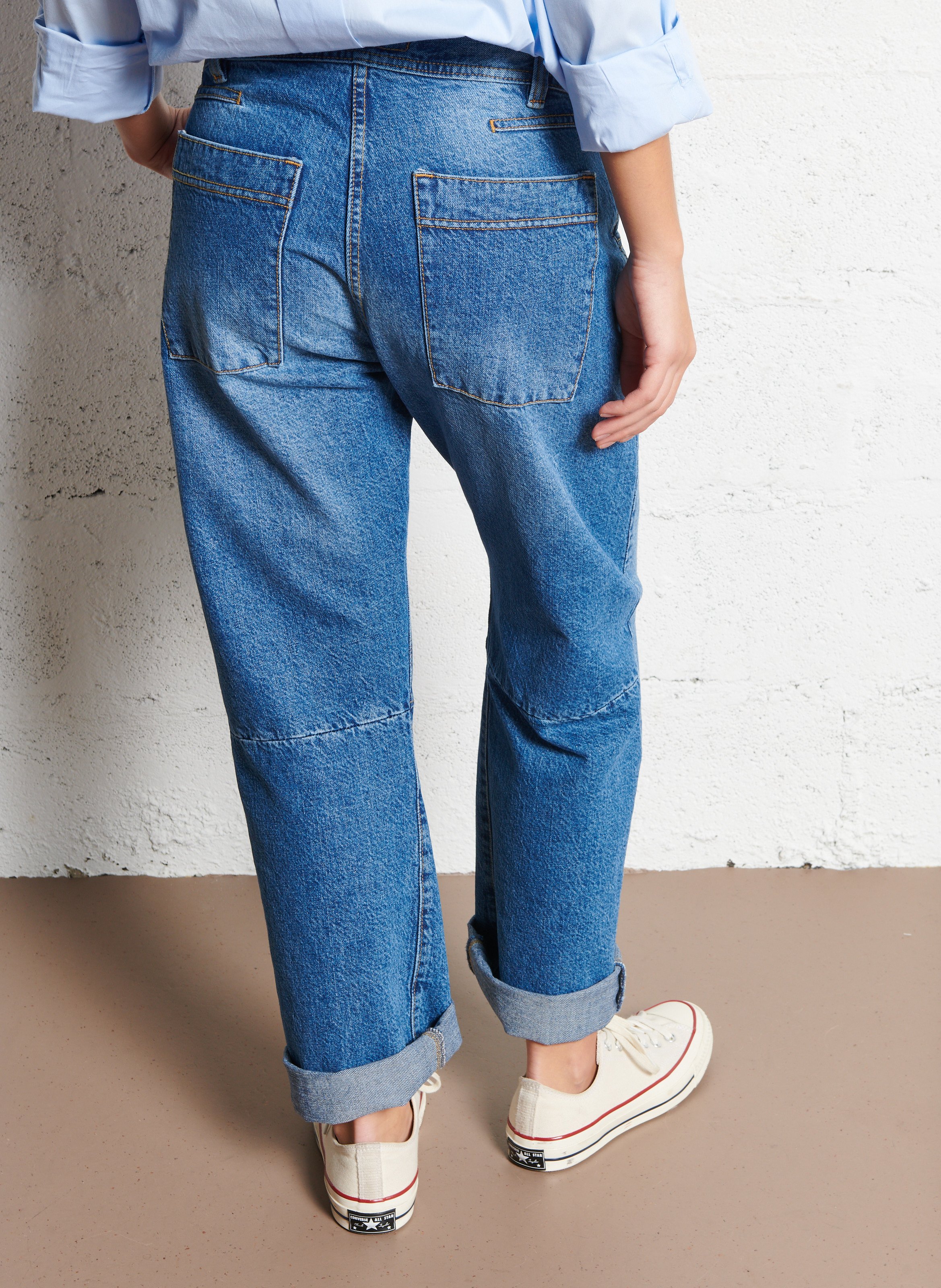 Katoenen jeans met rechte pijp ACQUAVERDE Blauw