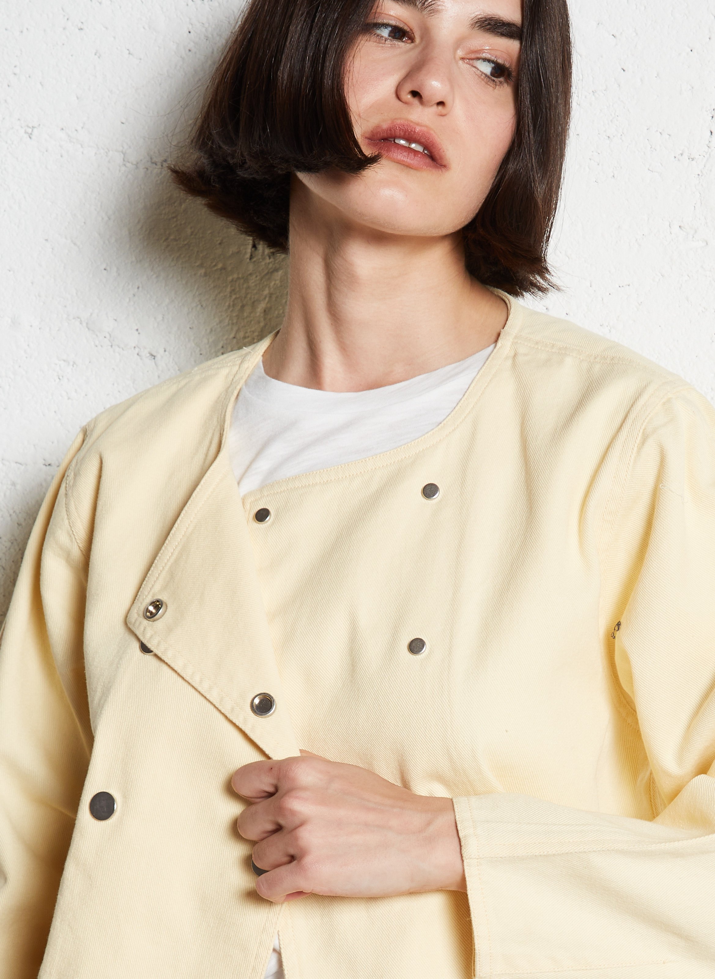 Veste col rond en rond  THE TINY BIG SISTER Jaune