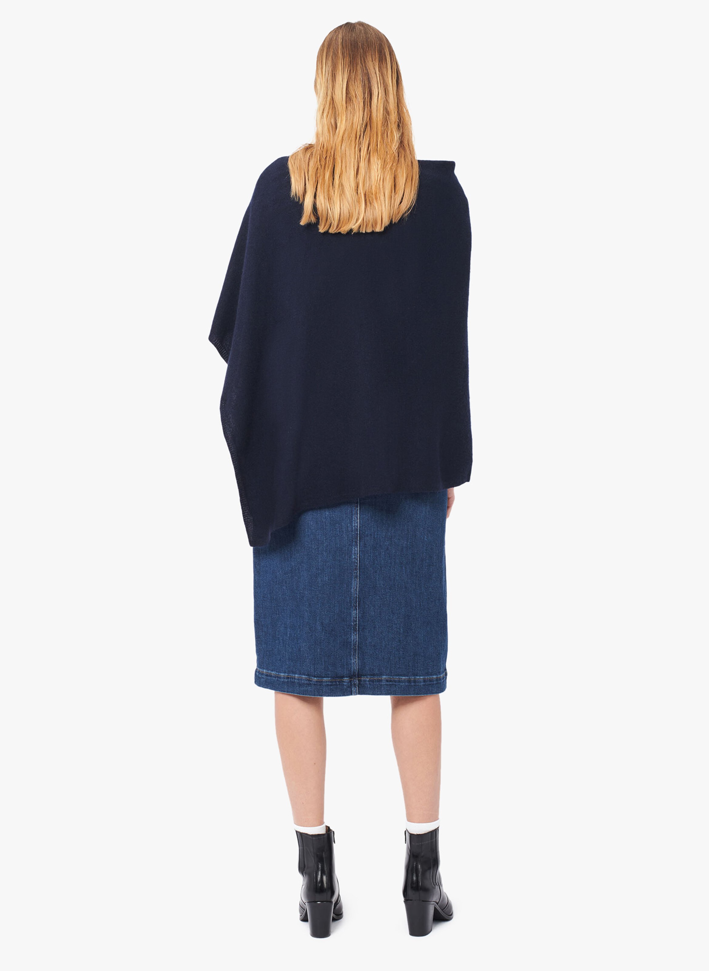 Poncho en cachemire CAROLL Bleu