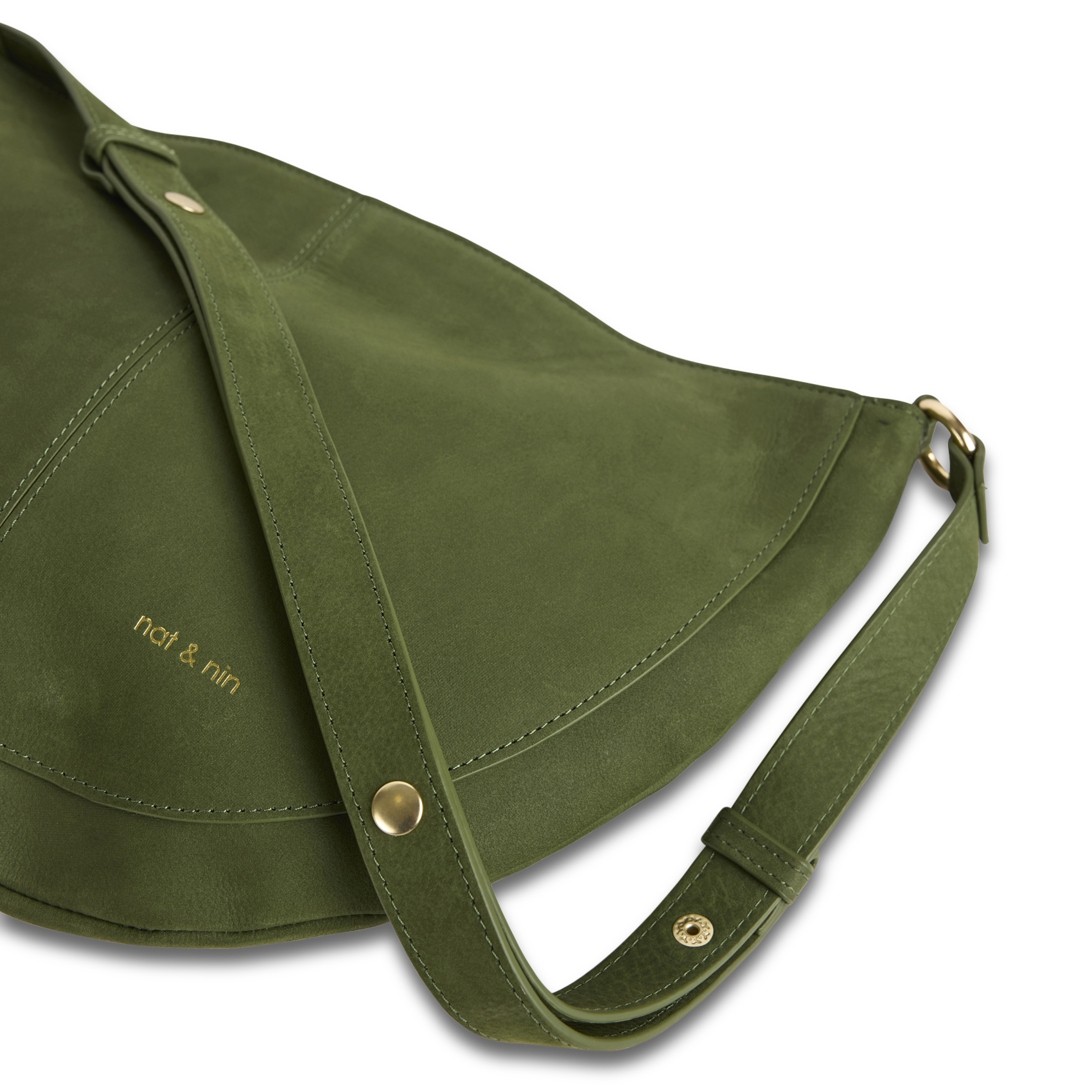 Sac cabas porté épaule en cuir NAT & NIN Vert