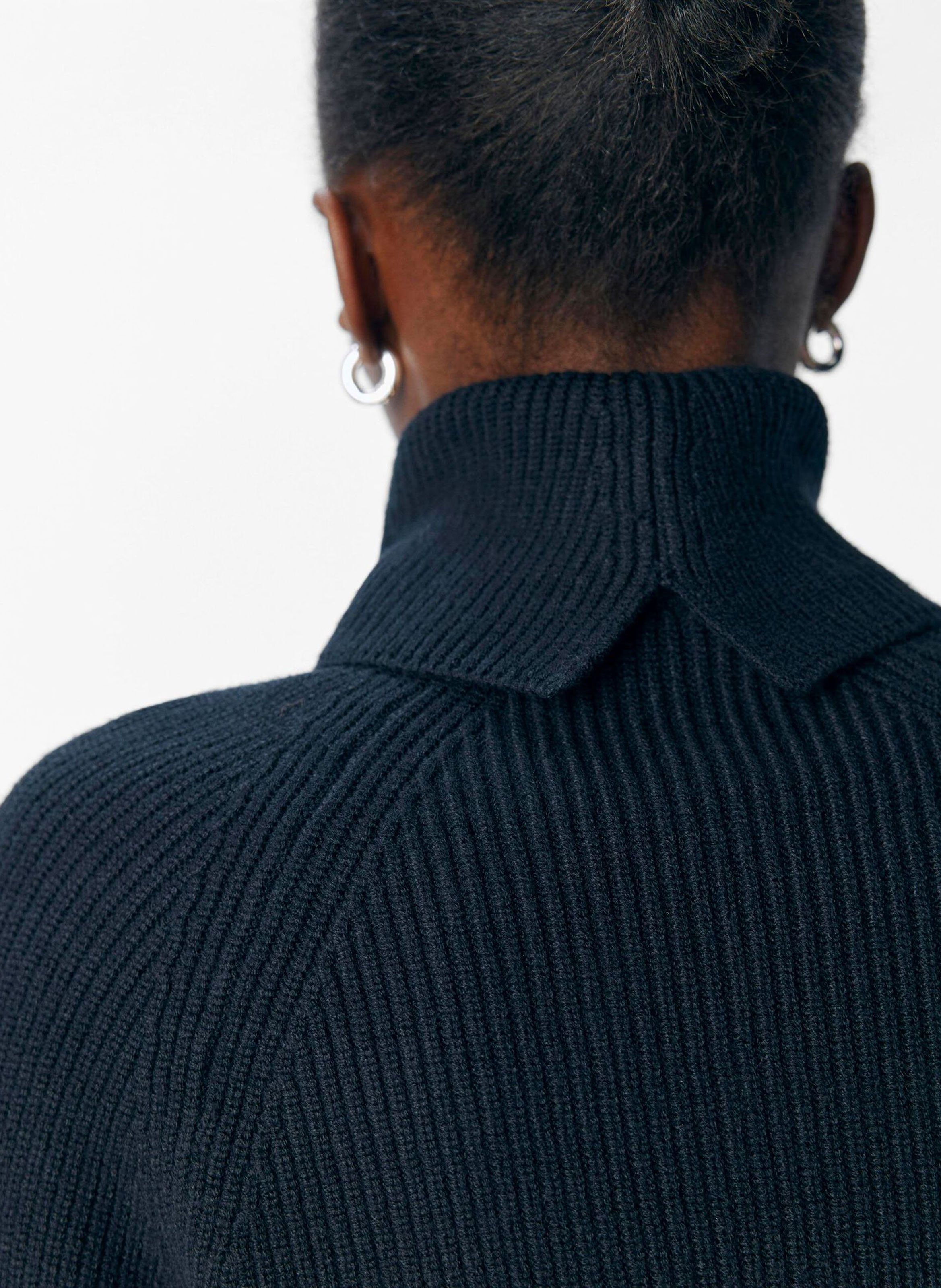 Rechte, gebreide coltrui OBJECT Zwart