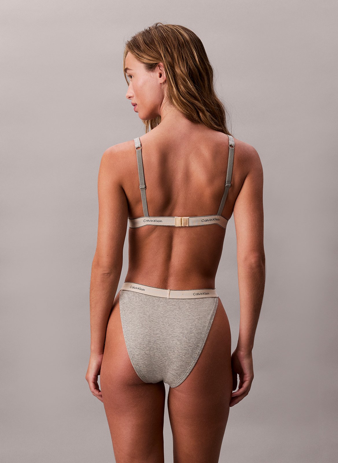 Tanga en coton mélangé CALVIN KLEIN UNDERWEAR Gris