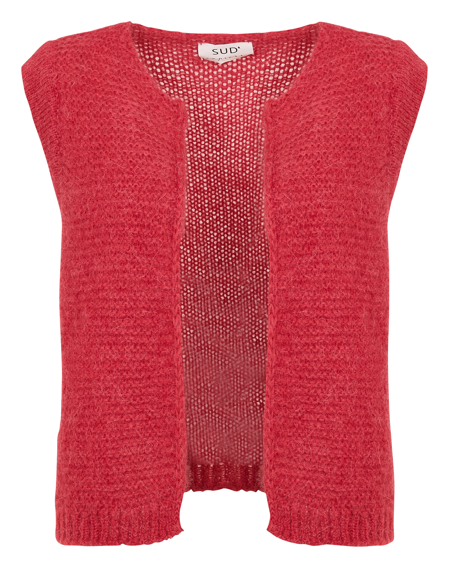 Kurze Strickjacke aus Mohair und Alpaka SUD EXPRESS Rot