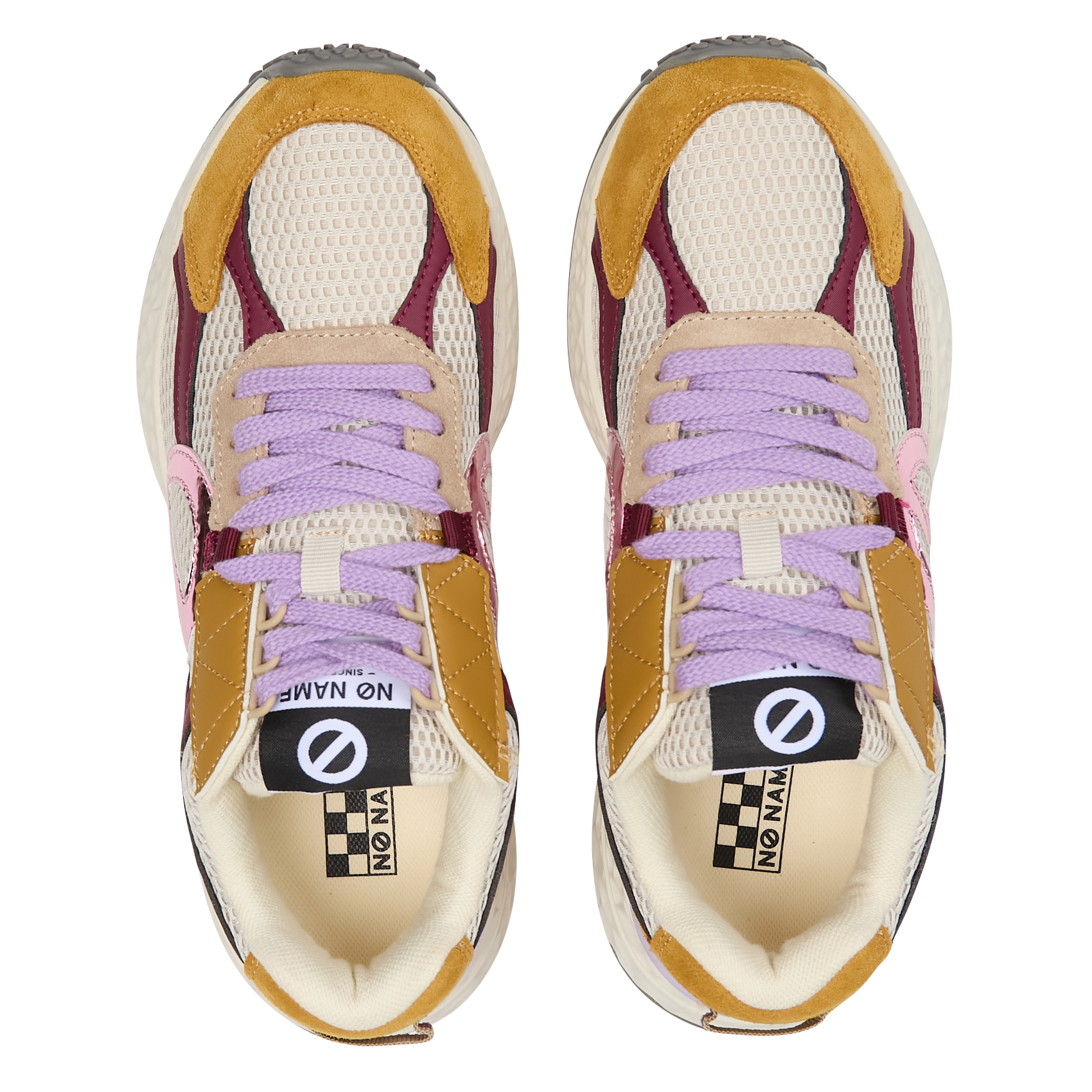 Baskets basses à lacets bi-matière NO NAME Multicolore