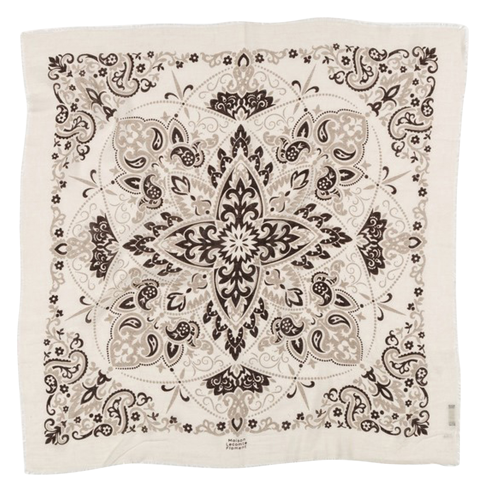 Printed wool and cashmere scarf MAISON LECOMTE FLAMENT Beige