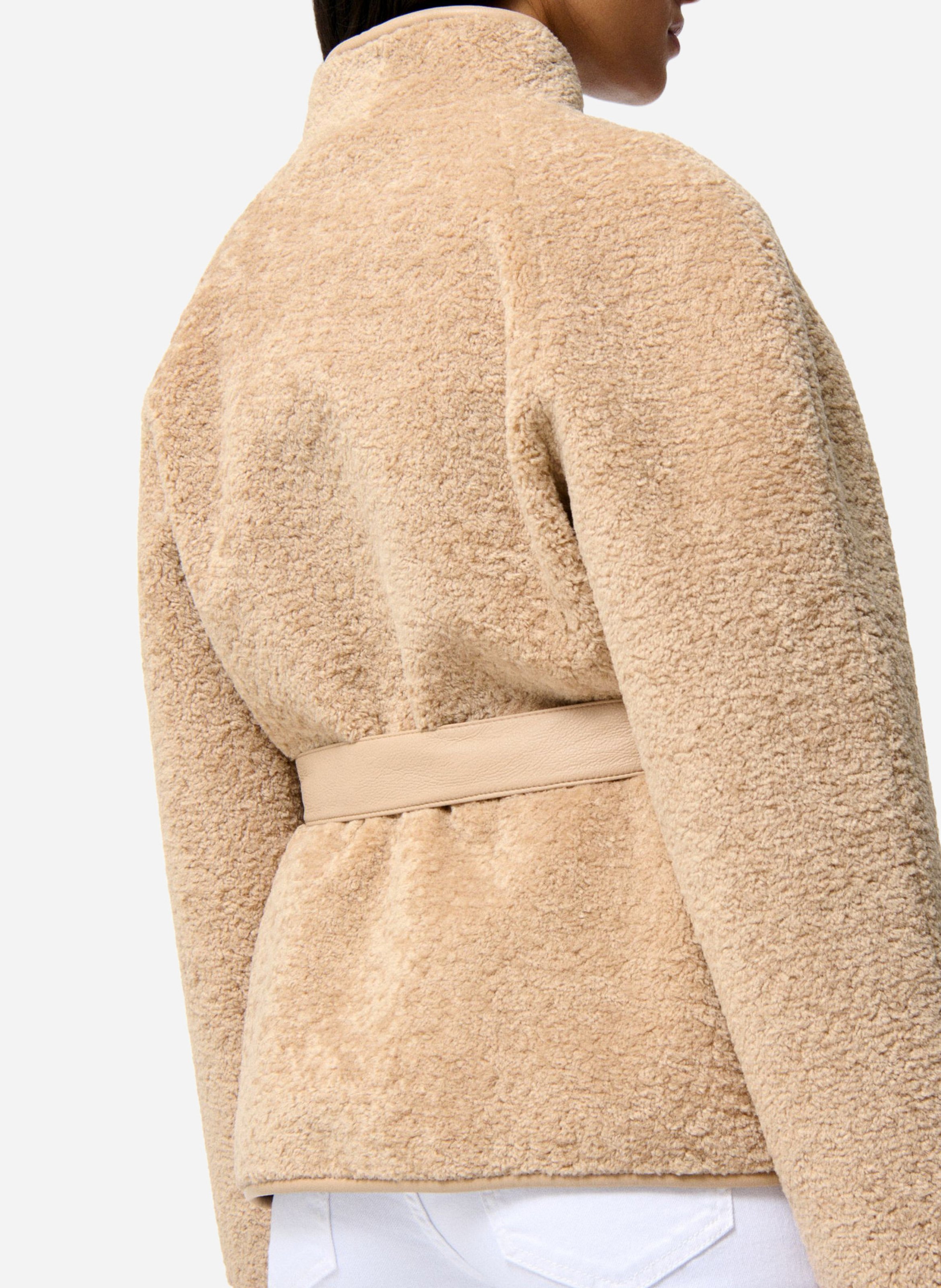 Faux leather V-neck jacket VANESSA BRUNO Brown