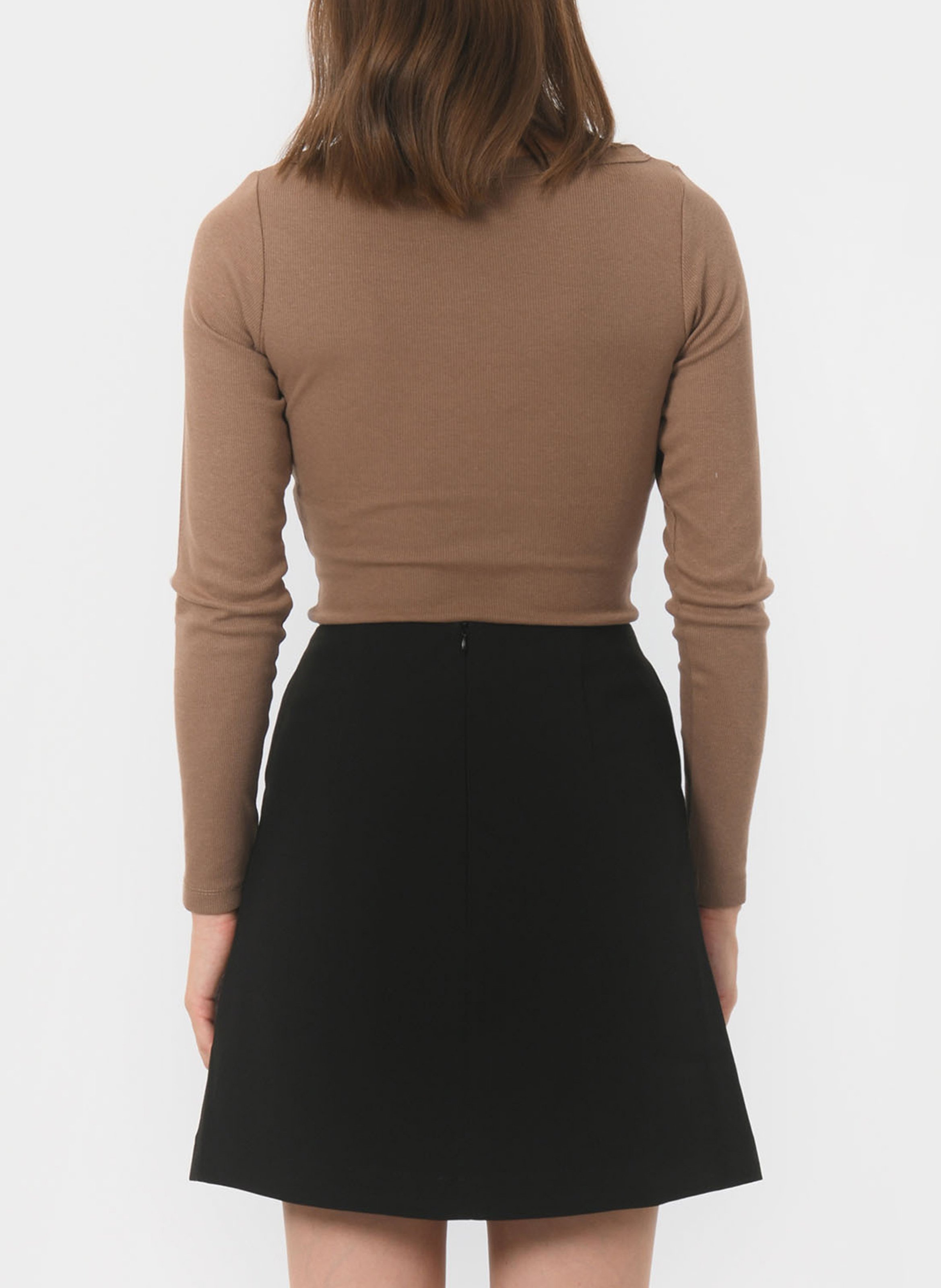 Ribbed fitted boat neck t-shirt KOOKAI Beige