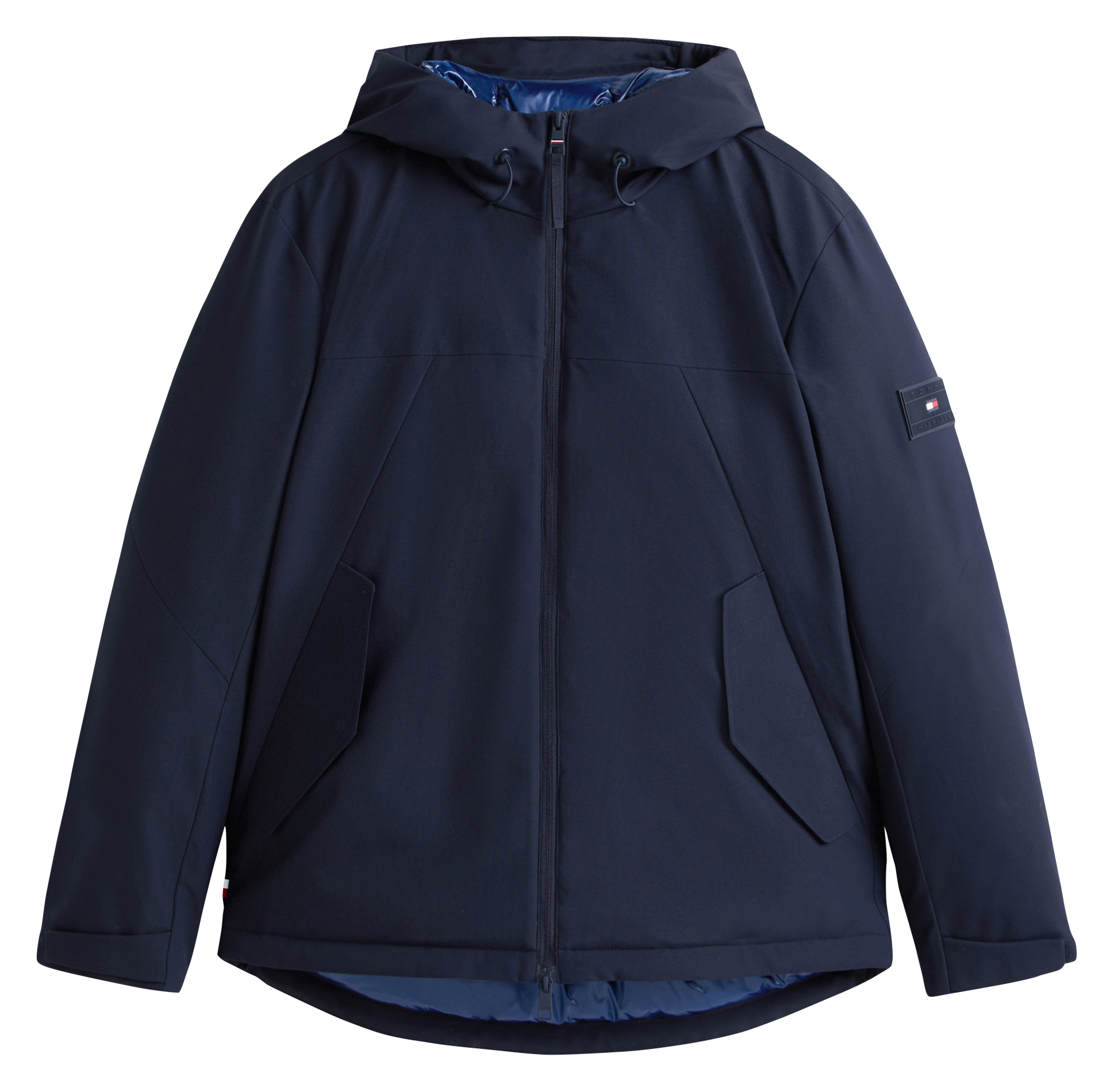 Doudoune droite en fibres recyclées mélangées TOMMY HILFIGER Bleu