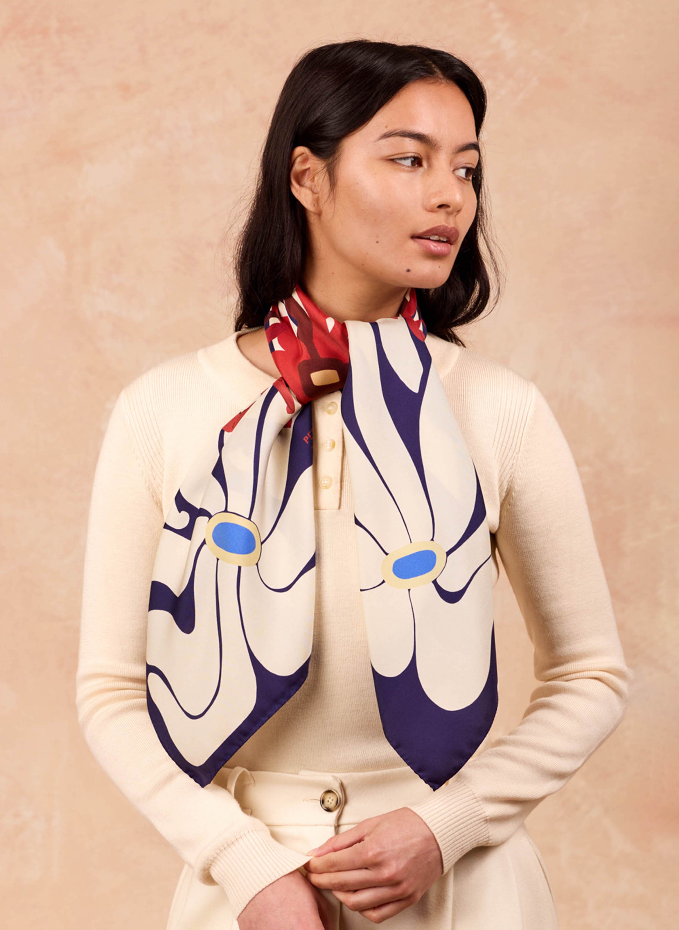 Floaty silk scarf PETITJEAN PARIS Blue