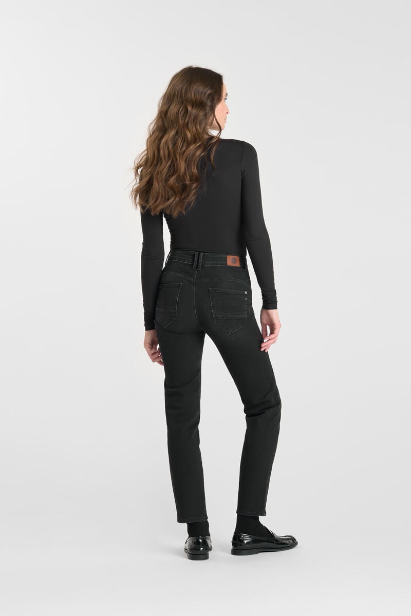 Straight push-up jeans, 7/8 length LE TEMPS DES CERISES Black