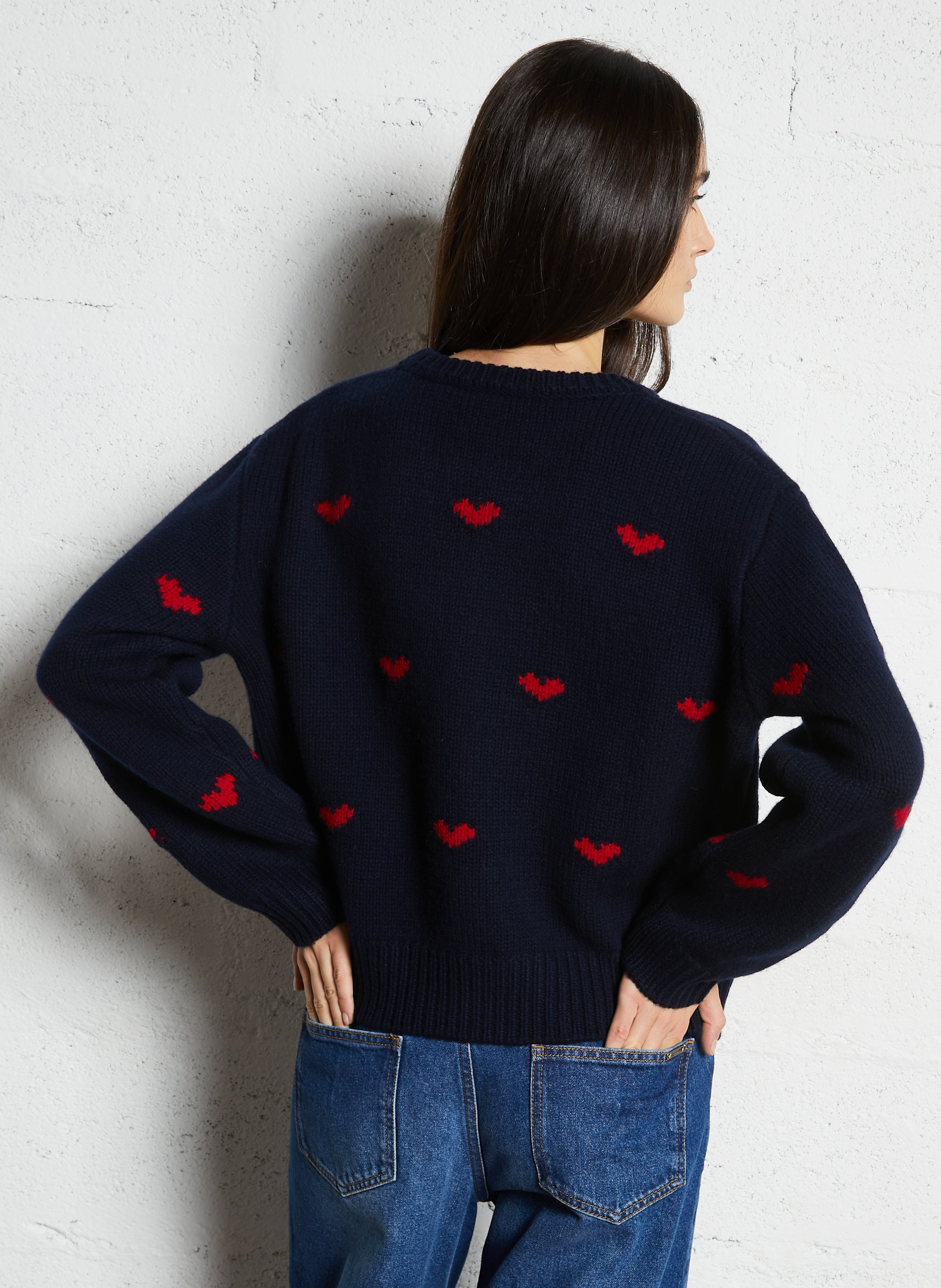 Woleg - Oversize-Wollpullover mit Rundhalsausschnitt BERENICE Blau