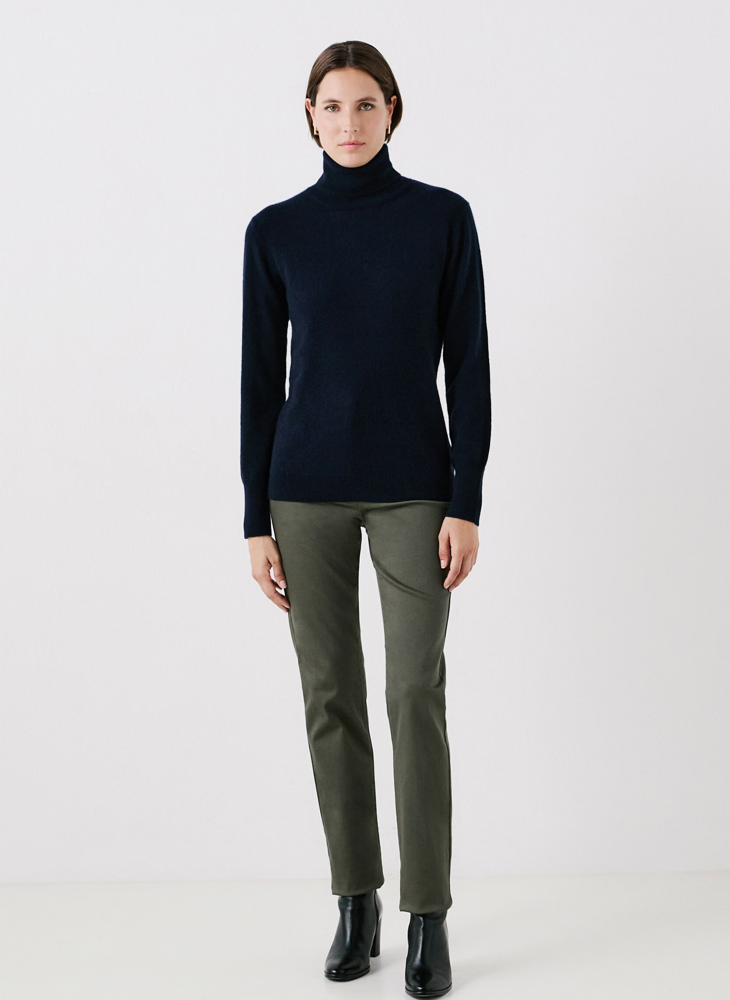 Cashmere straight-cut turtleneck sweater CAROLL Blue