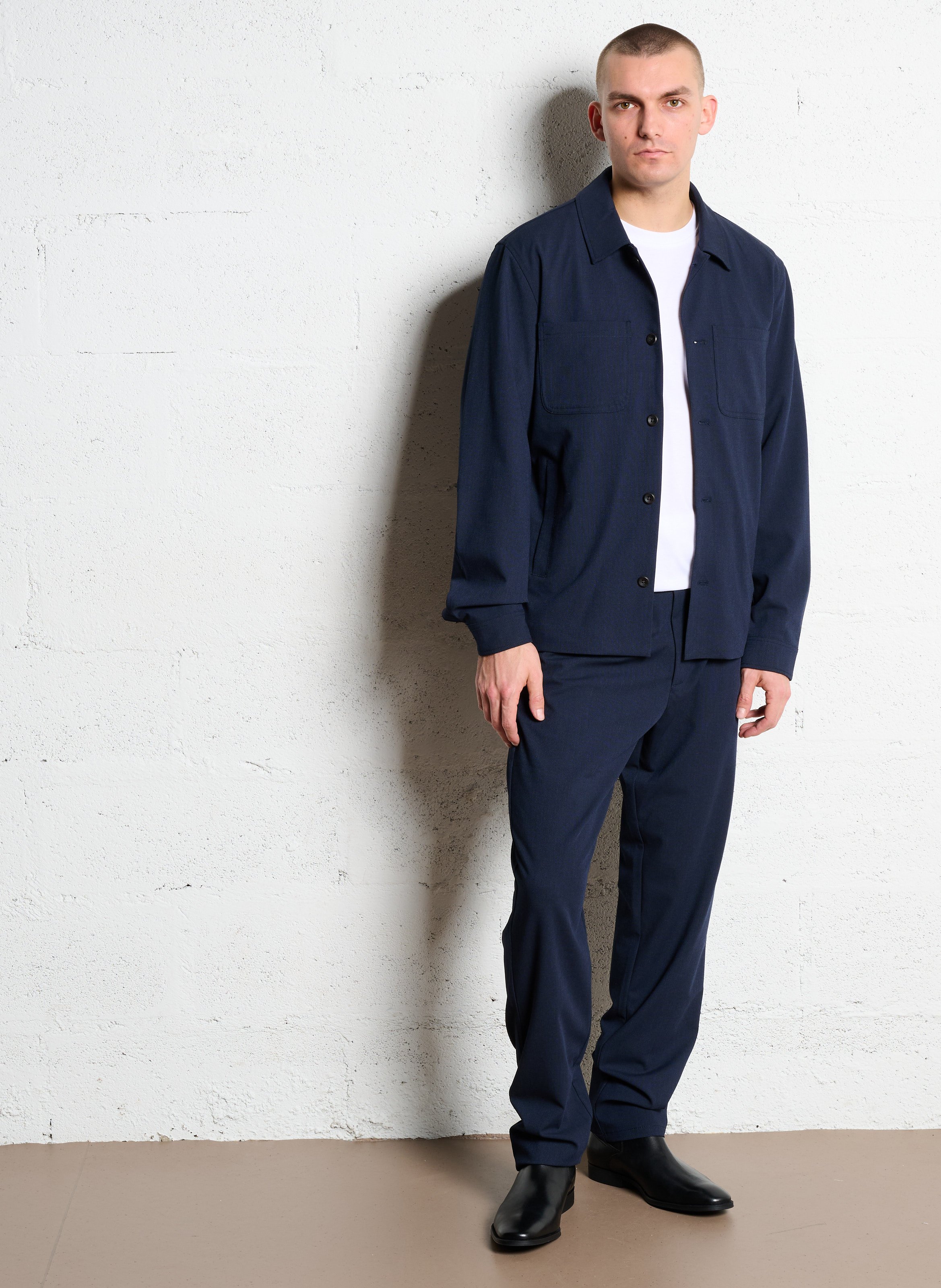 Veste droite boutonnée unie LES DEUX Bleu