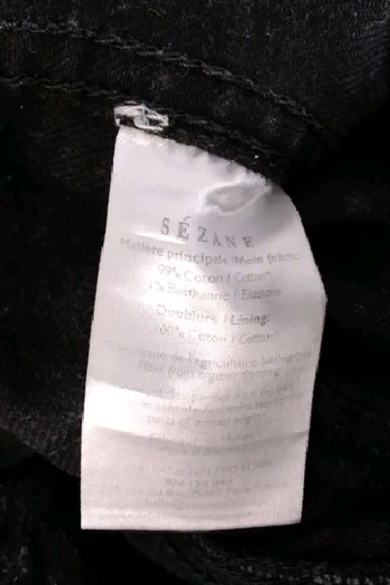 Straight cotton-blend pants SEZANE - Seconde main Black