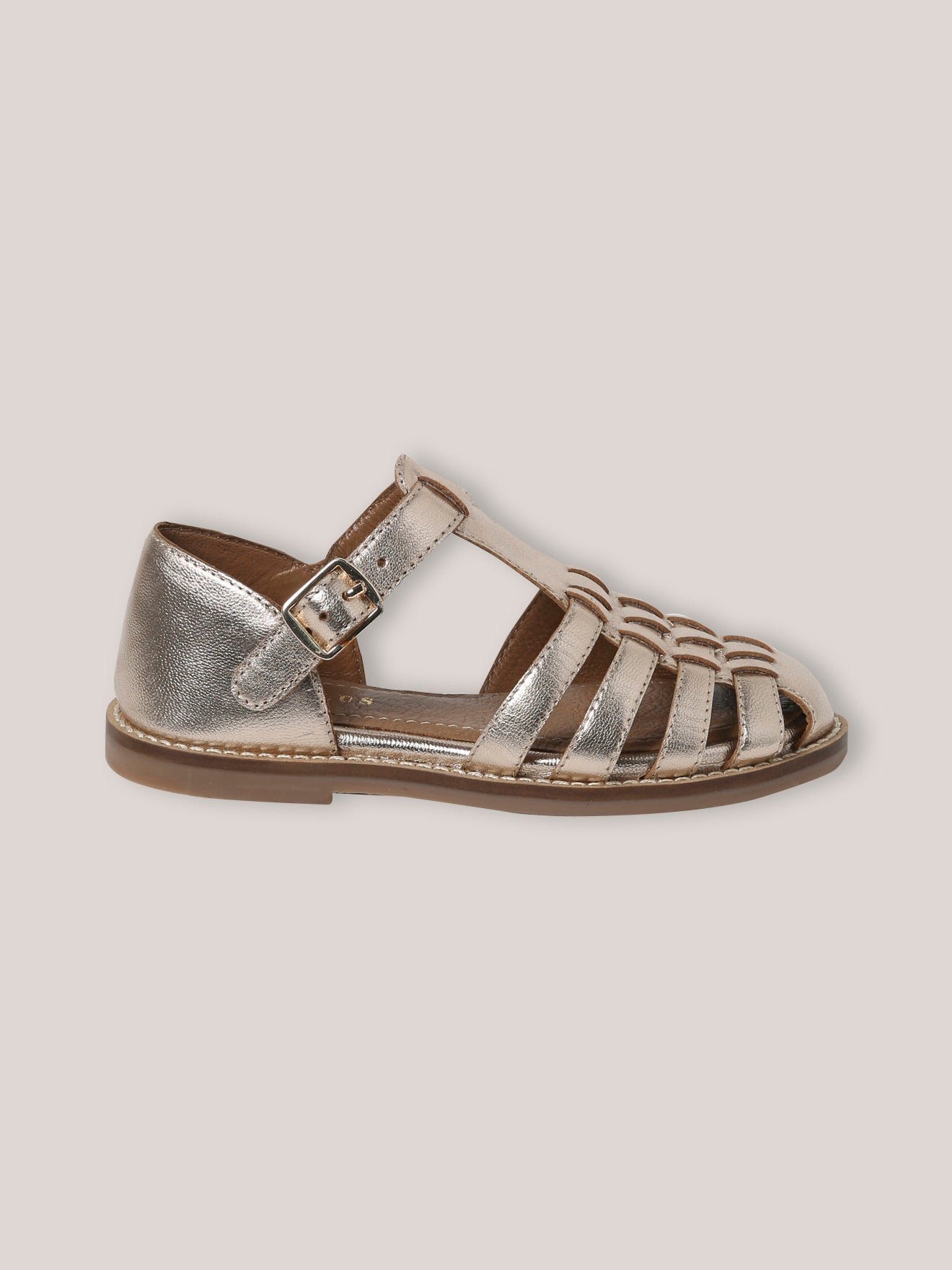 Iridescent leather sandals CYRILLUS Golden