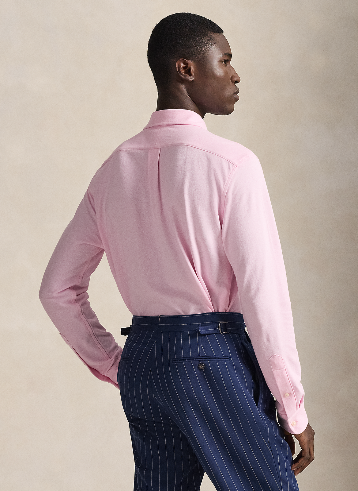 Fitted knit shirt Pink