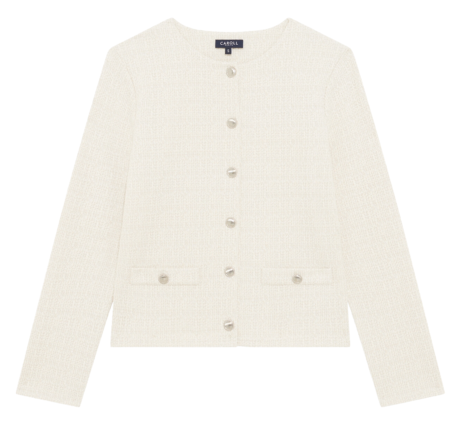 Recht jasje met ronde hals CAROLL Beige