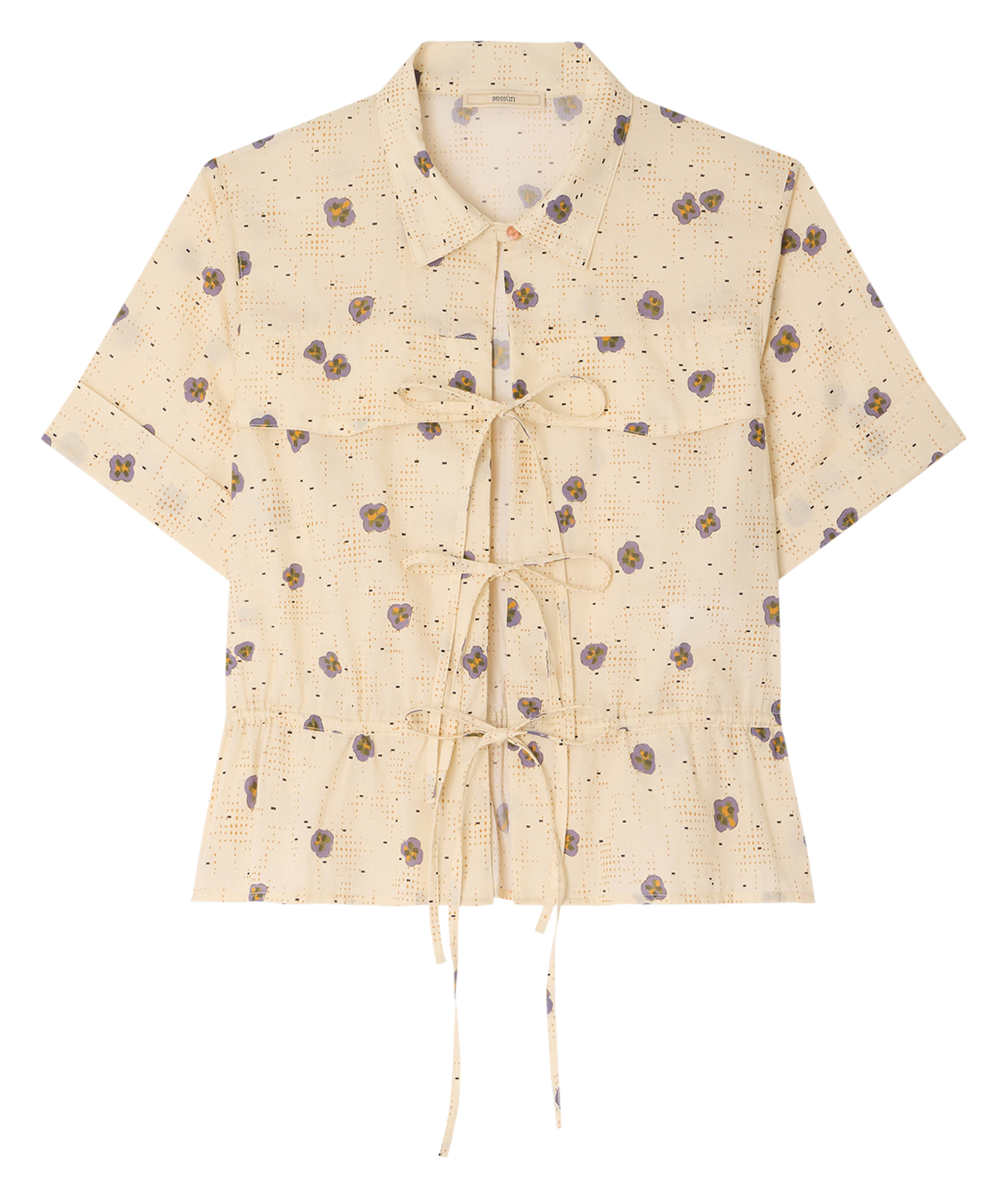 Chemise droite col classique en coton imprimé SESSUN Multicolore