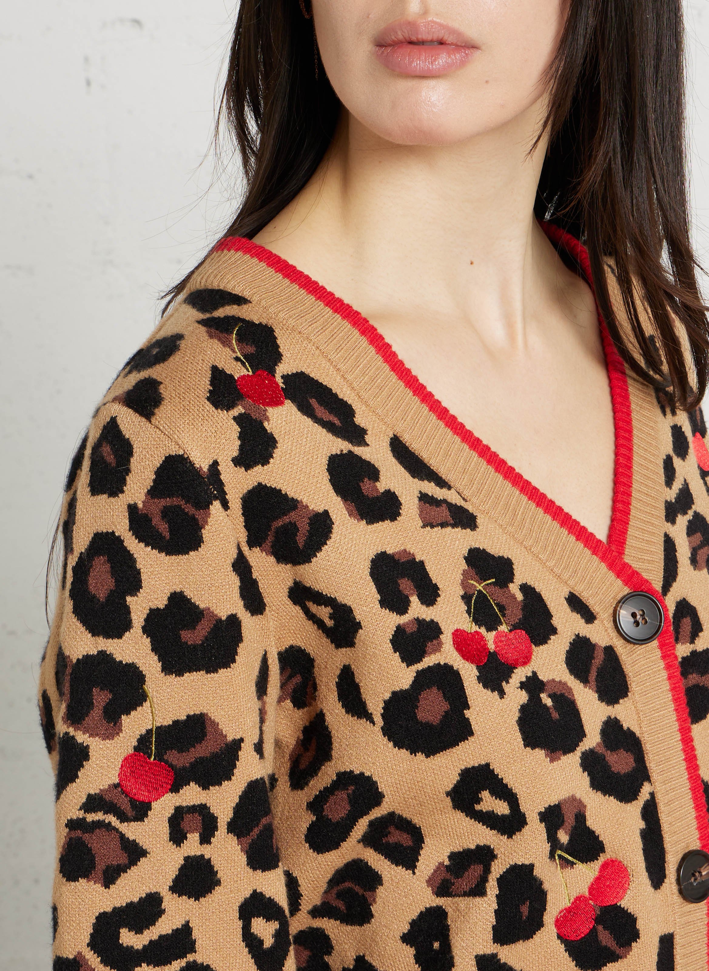 Leopard print straight cardigan NEVER FULLY DRESSED Multicolored