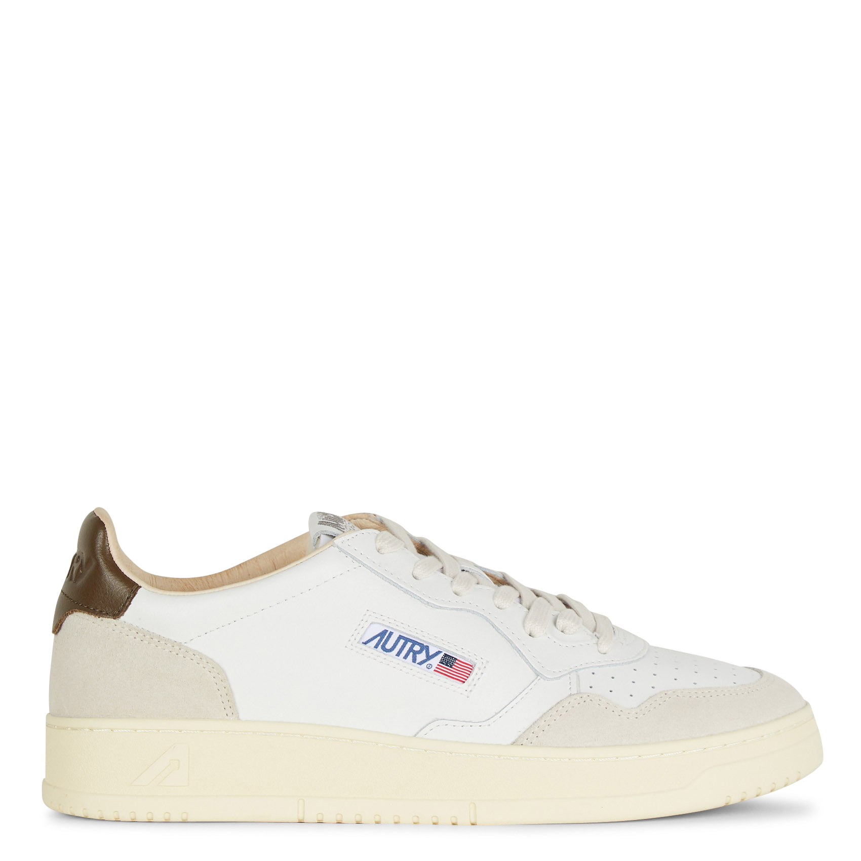 Baskets basses en cuir mélangé AUTRY Marron