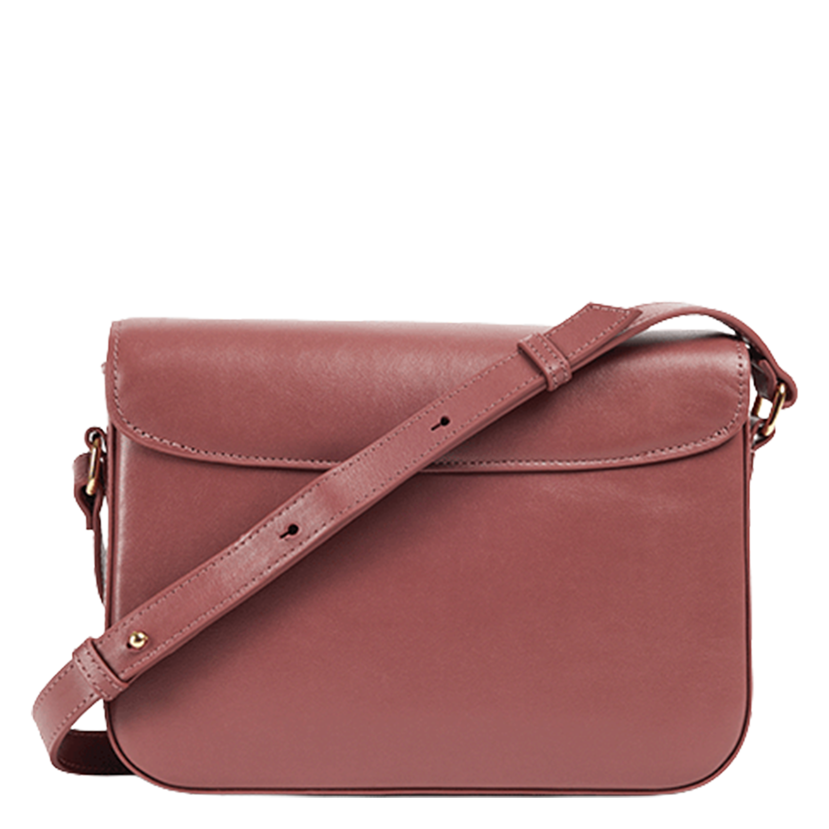 Leren schoudertas met klep NAT & NIN Roze