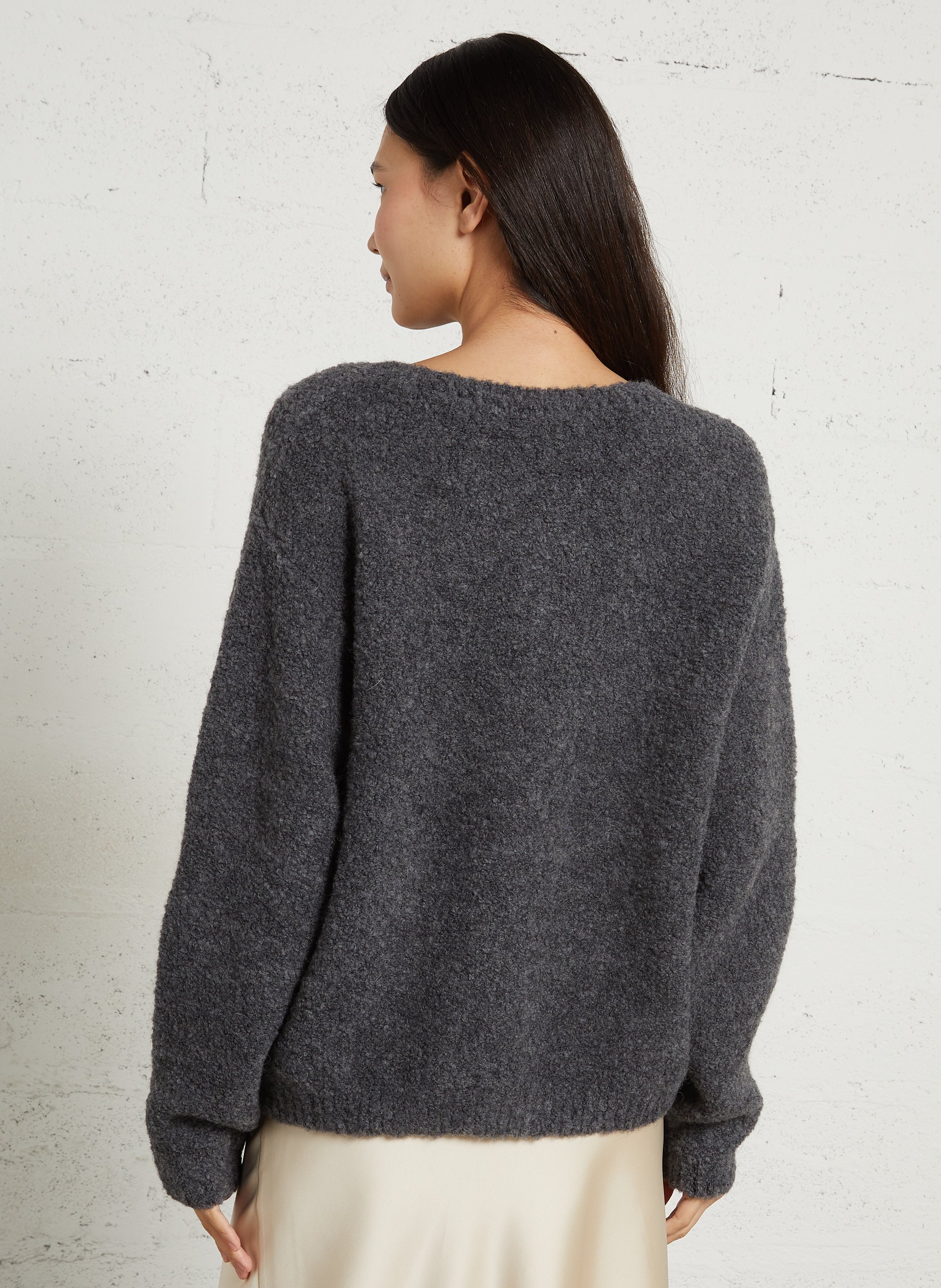 Oversized cardigan van wolmix AMERICAN VINTAGE Grijs