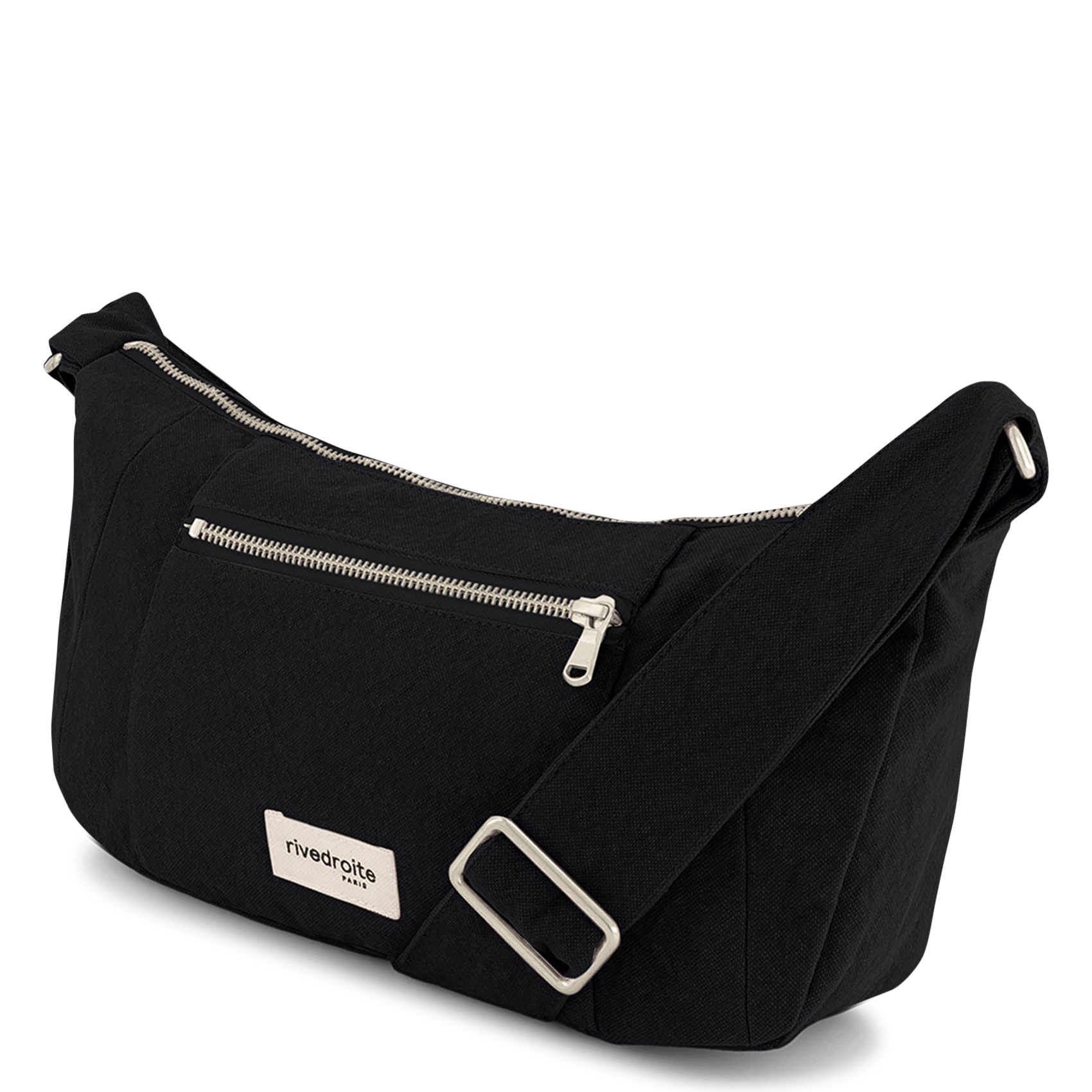 Schoudertas van gerecycled gemengd katoen. RIVEDROITE PARIS Zwart