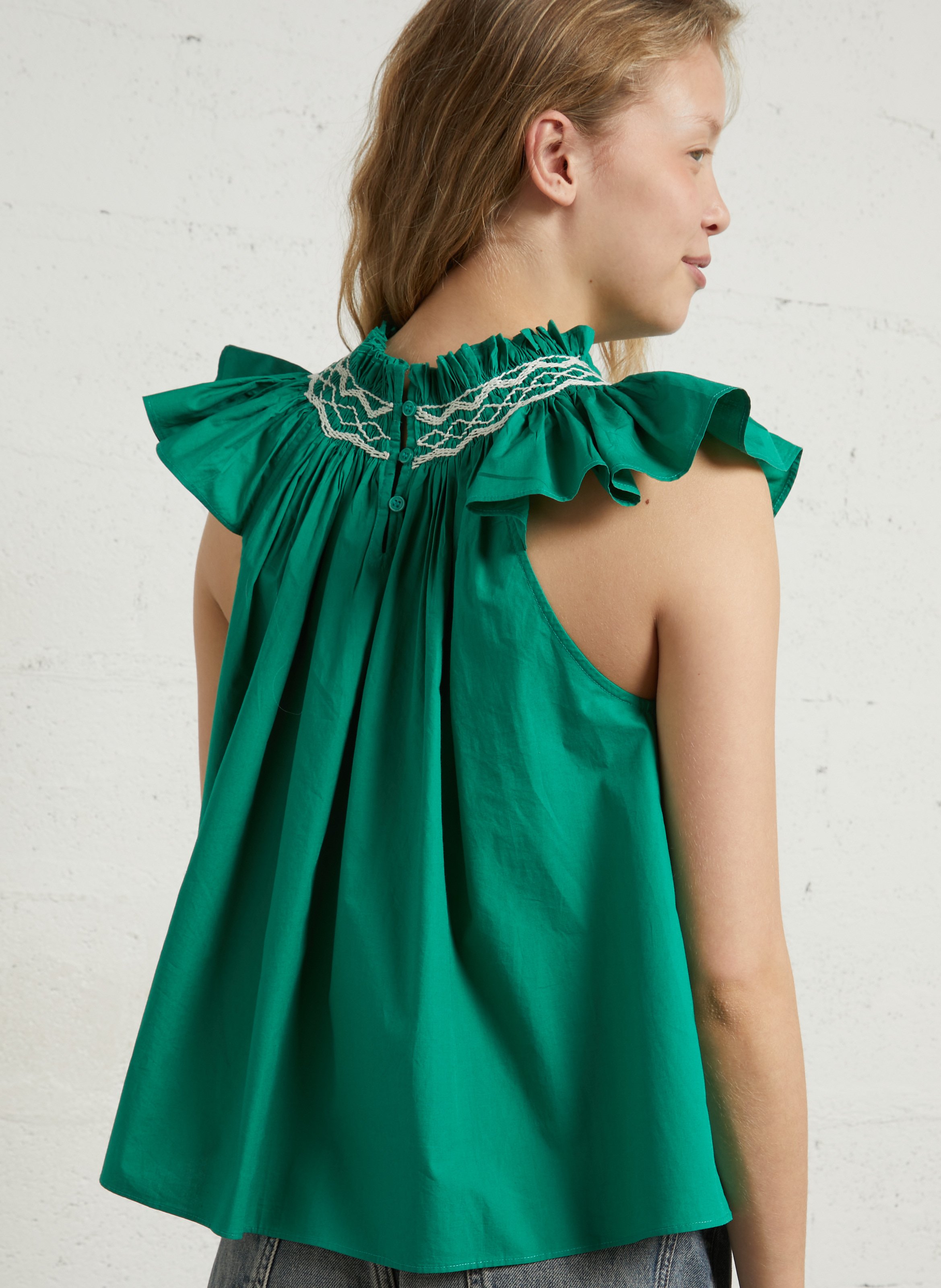 Loose-fit cotton top BELLEPIECE Green