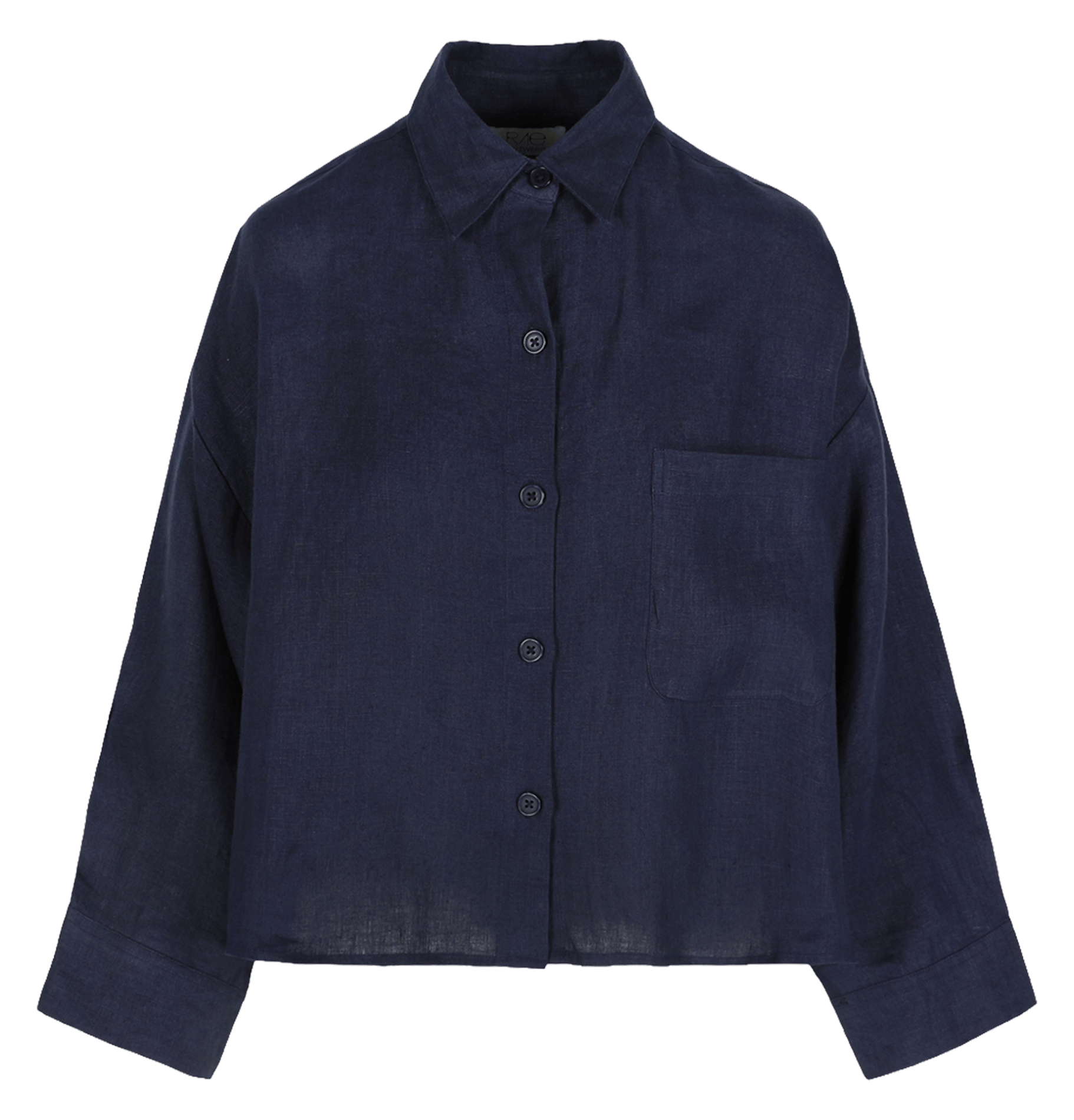 Weite Karobluse aus Baumwolle RAE ANTWERP Blau