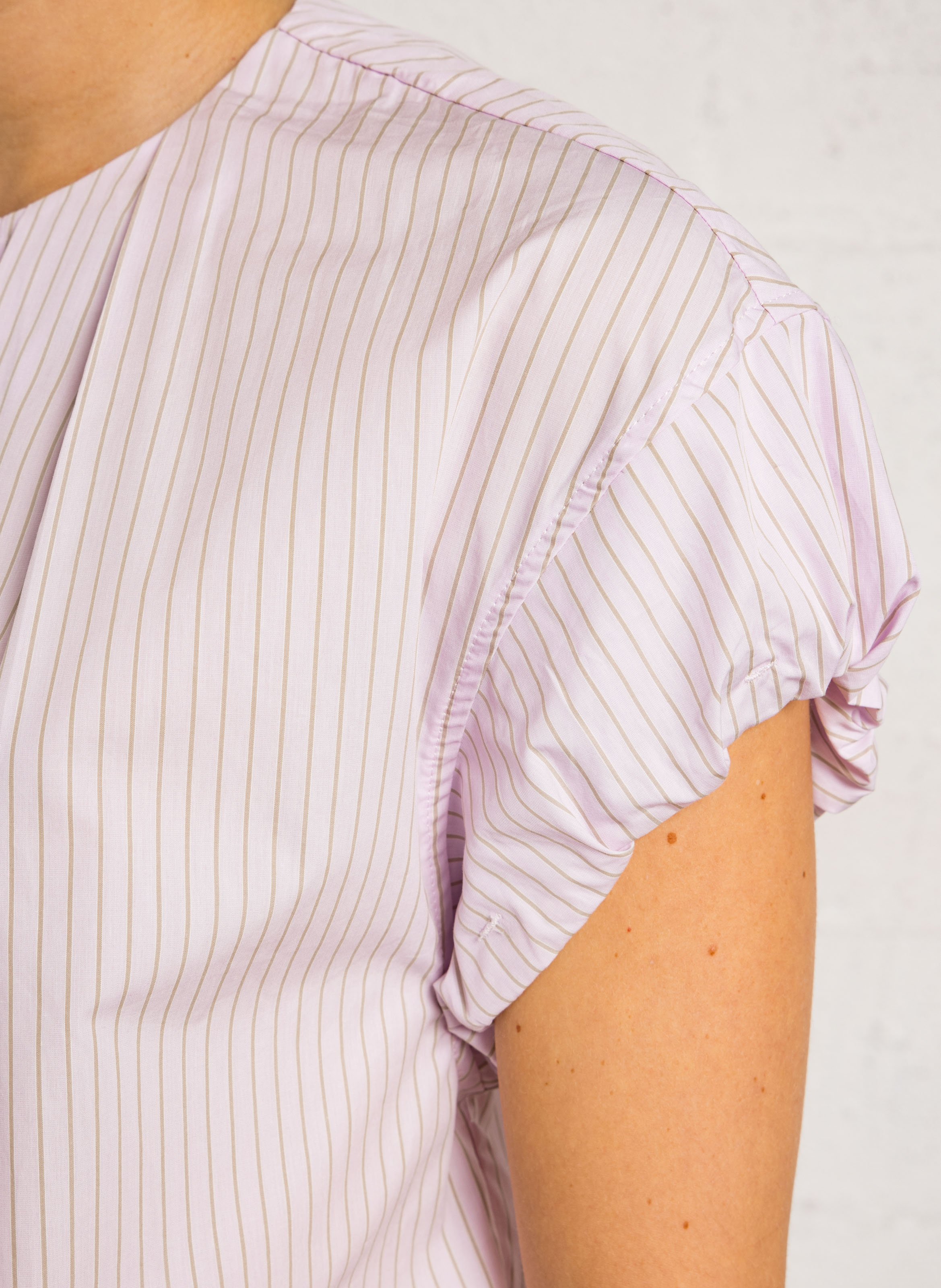 Blouse à rayures col rond JC SOPHIE Rose