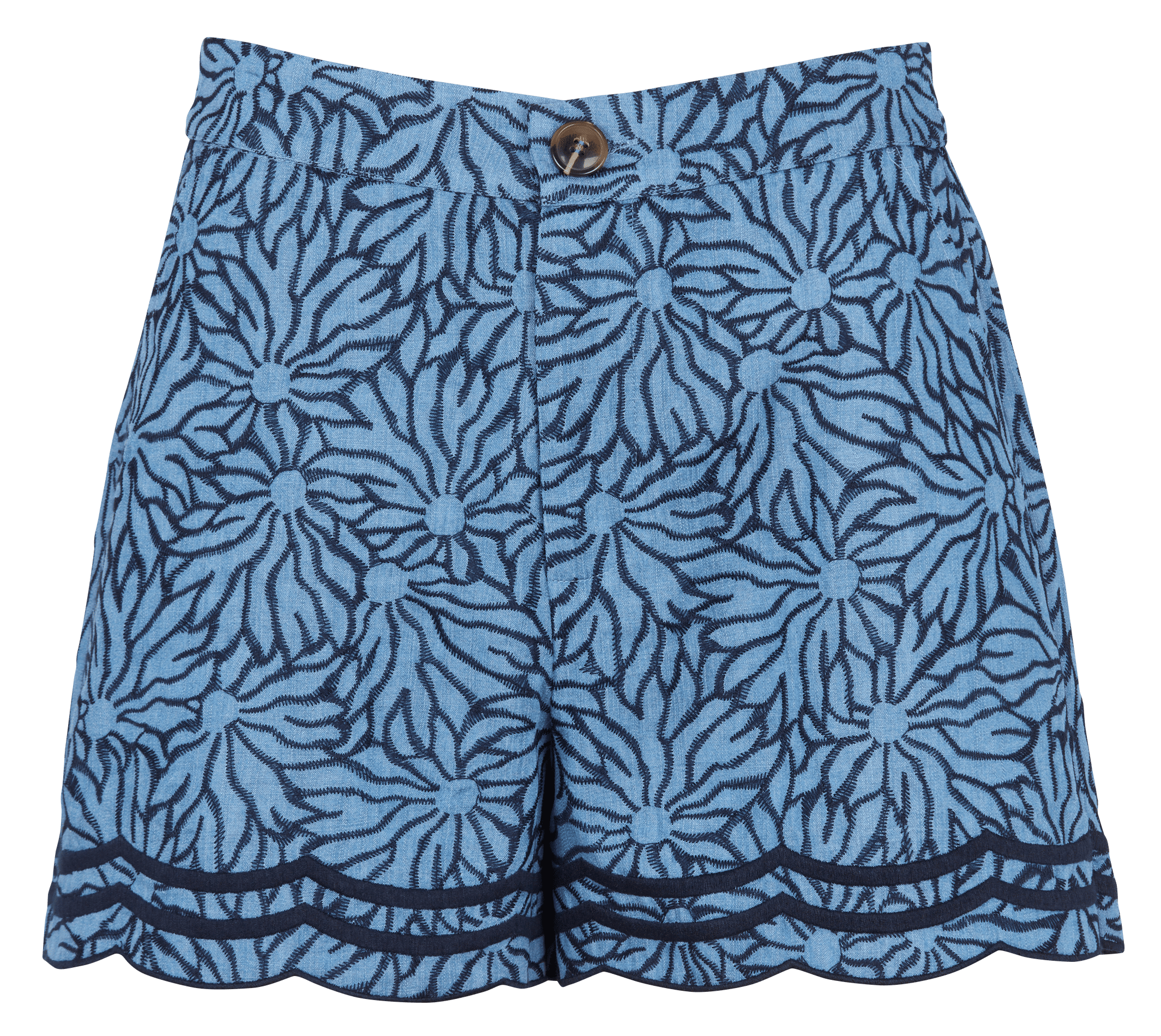 Short large brodé LA PETITE ETOILE Bleu