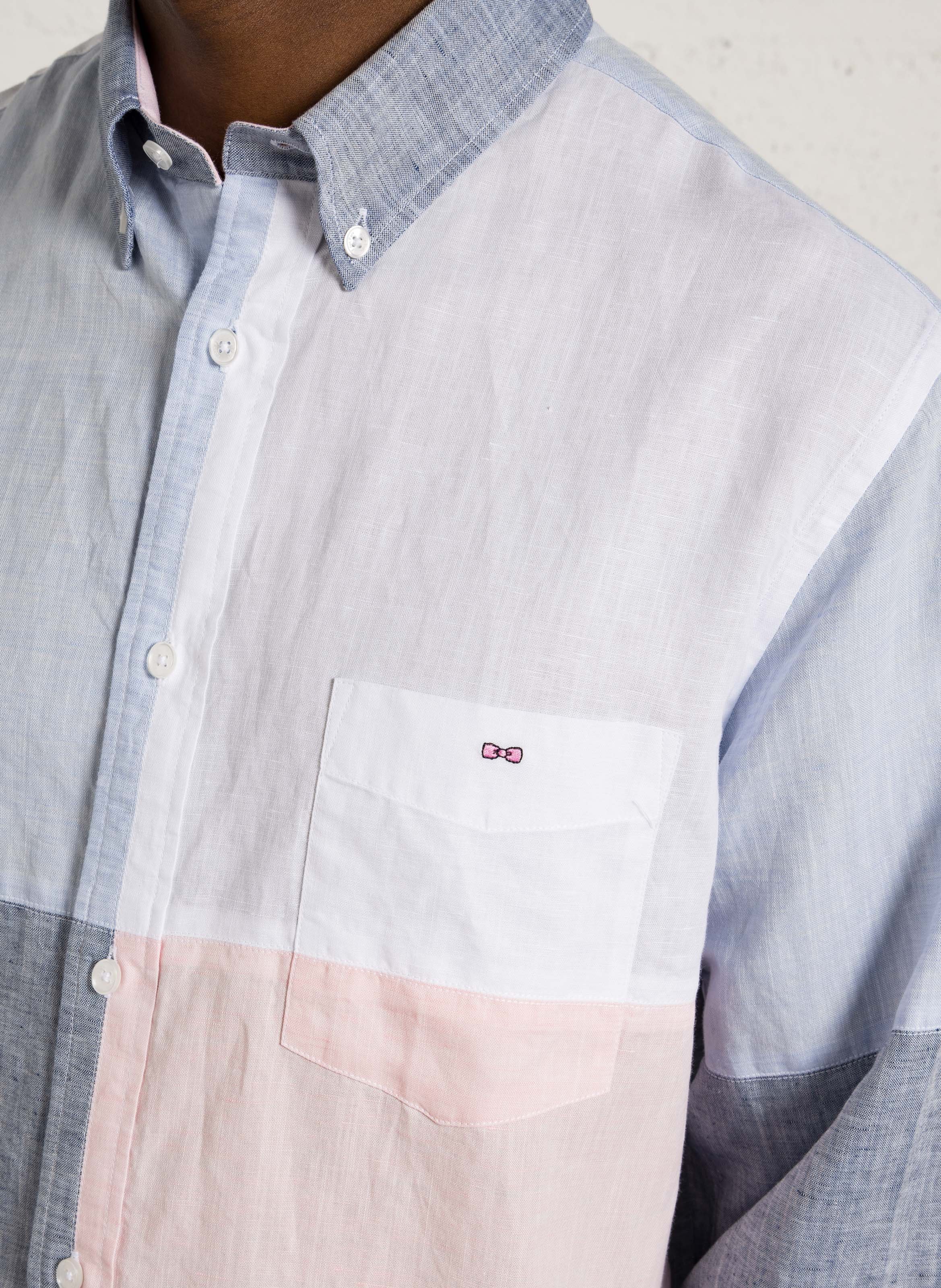 Gerade Patchwork-Bluse EDEN PARK Blau