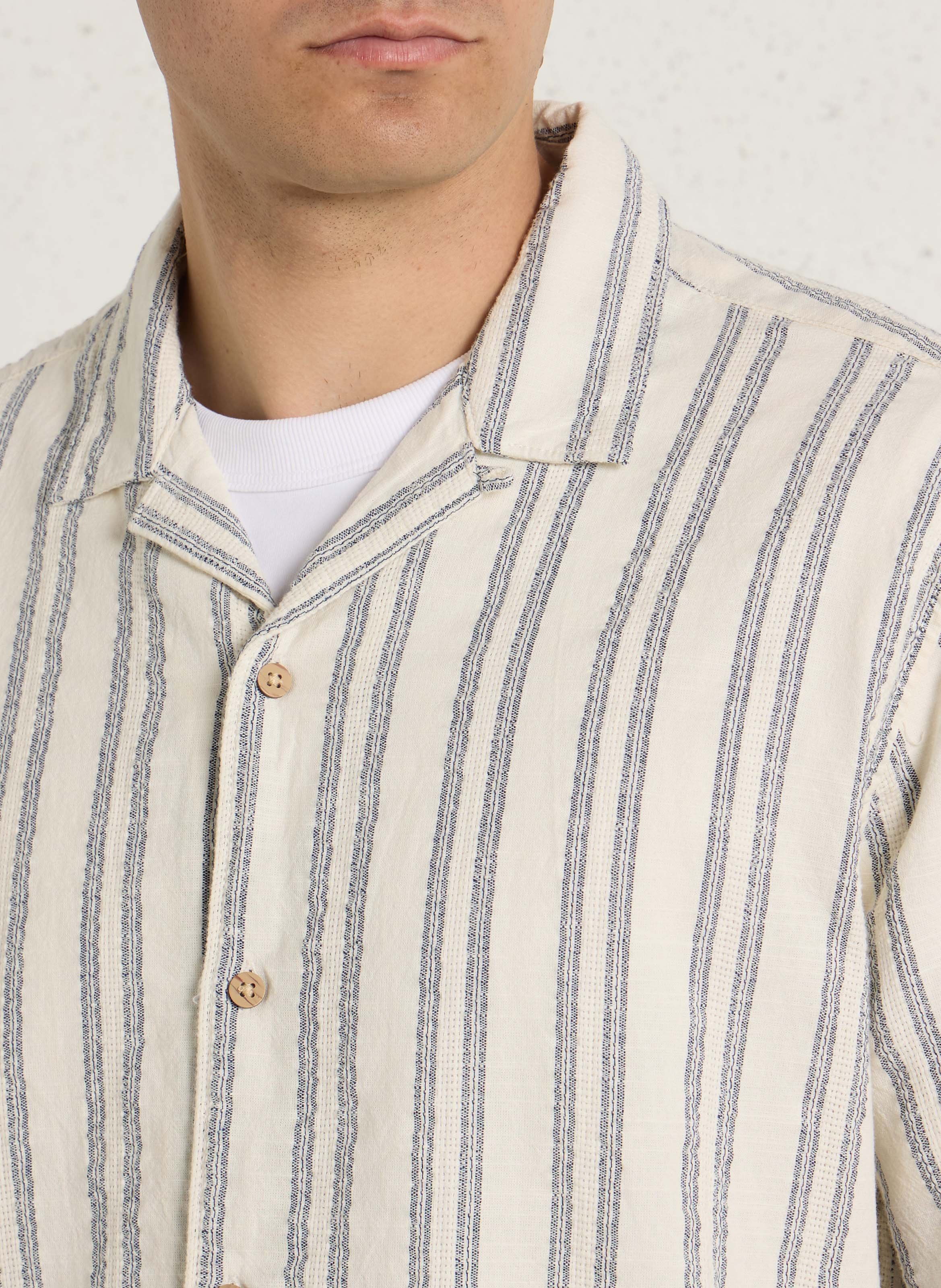 Striped shirt with classic collar PEPE JEANS Beige
