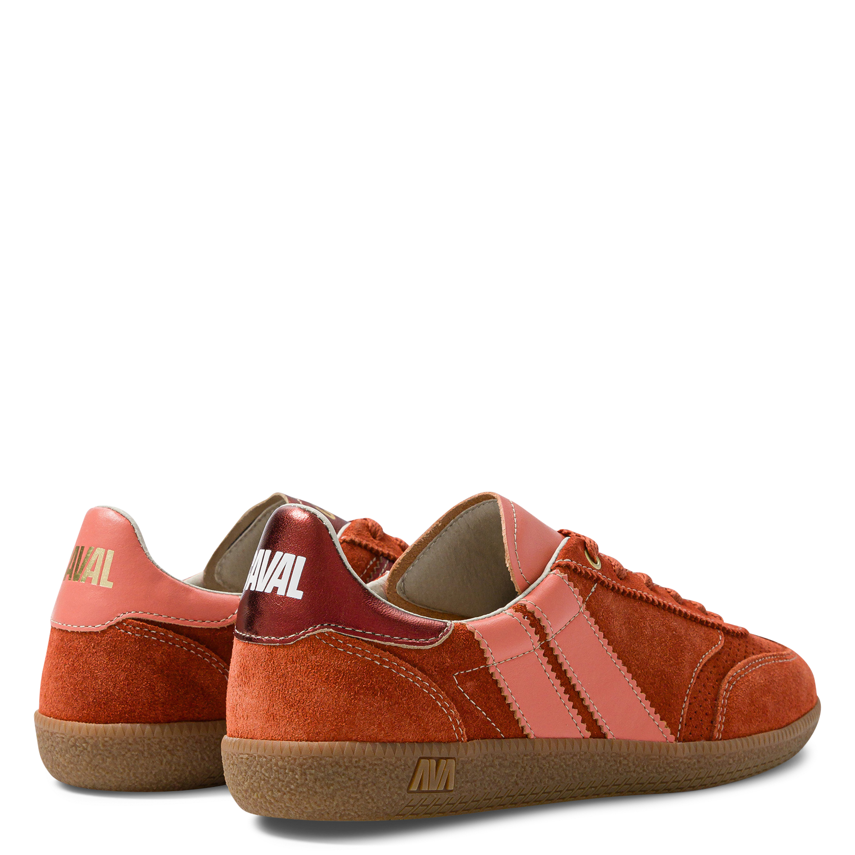 Baskets basses en cuir velours CAVAL Orange