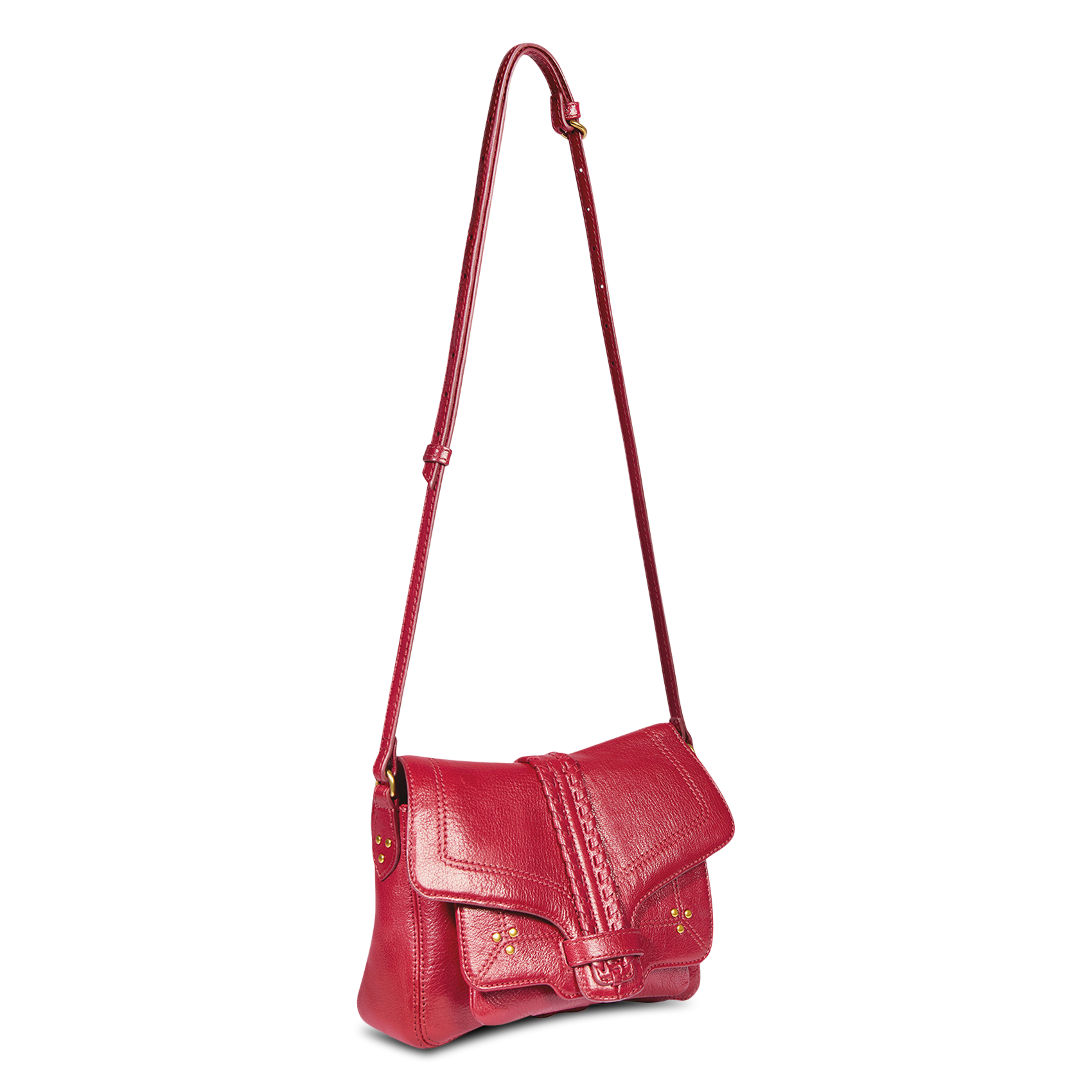Leather flap shoulder bag | Red JEROME DREYFUSS Women