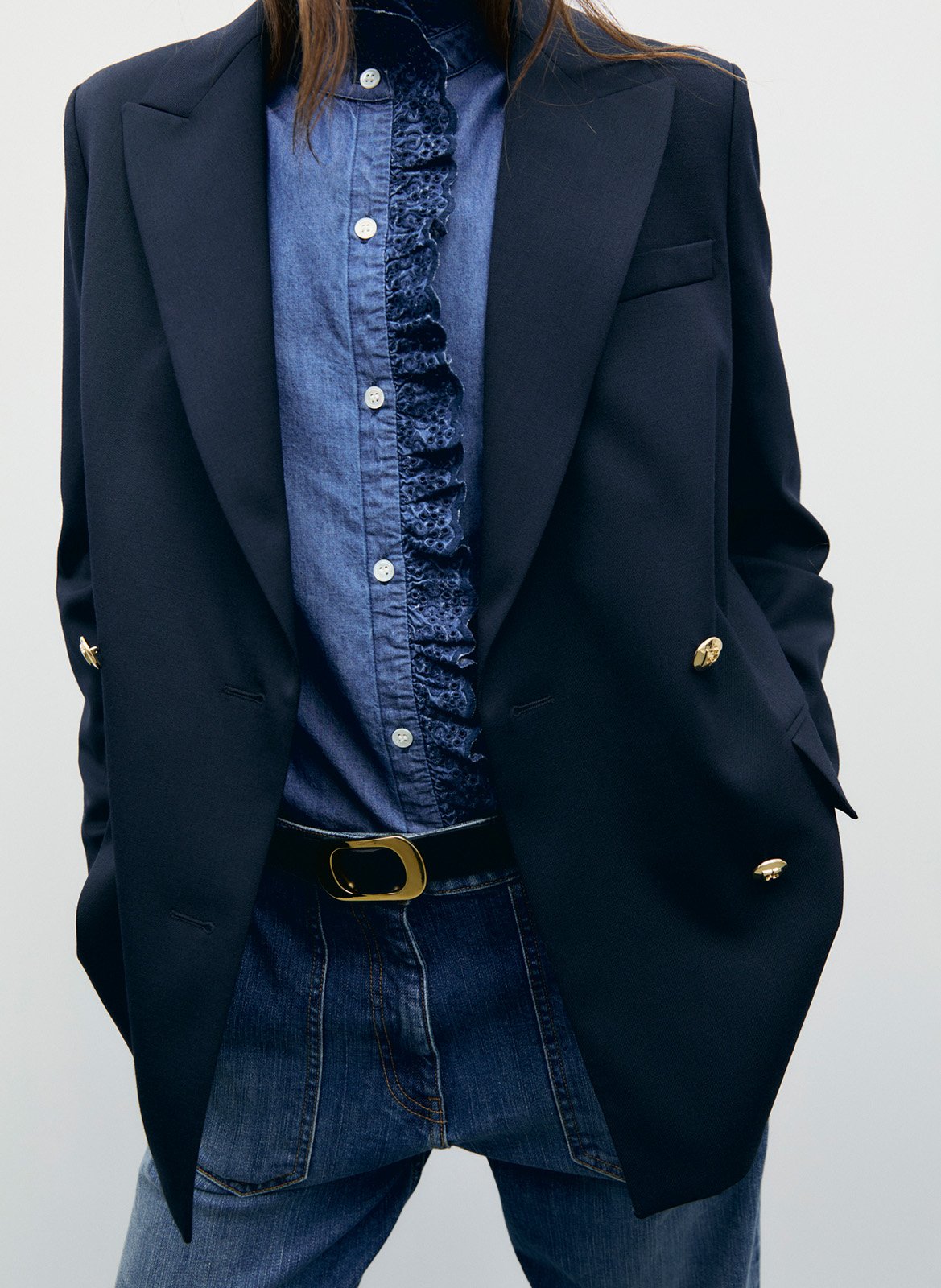 Solid buttoned blazer GERARD DAREL Blue
